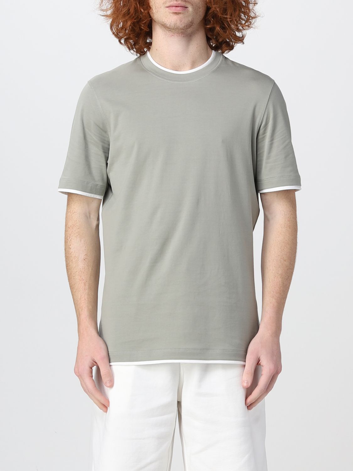 BRUNELLO CUCINELLI: t-shirt for man - Green | Brunello Cucinelli t ...