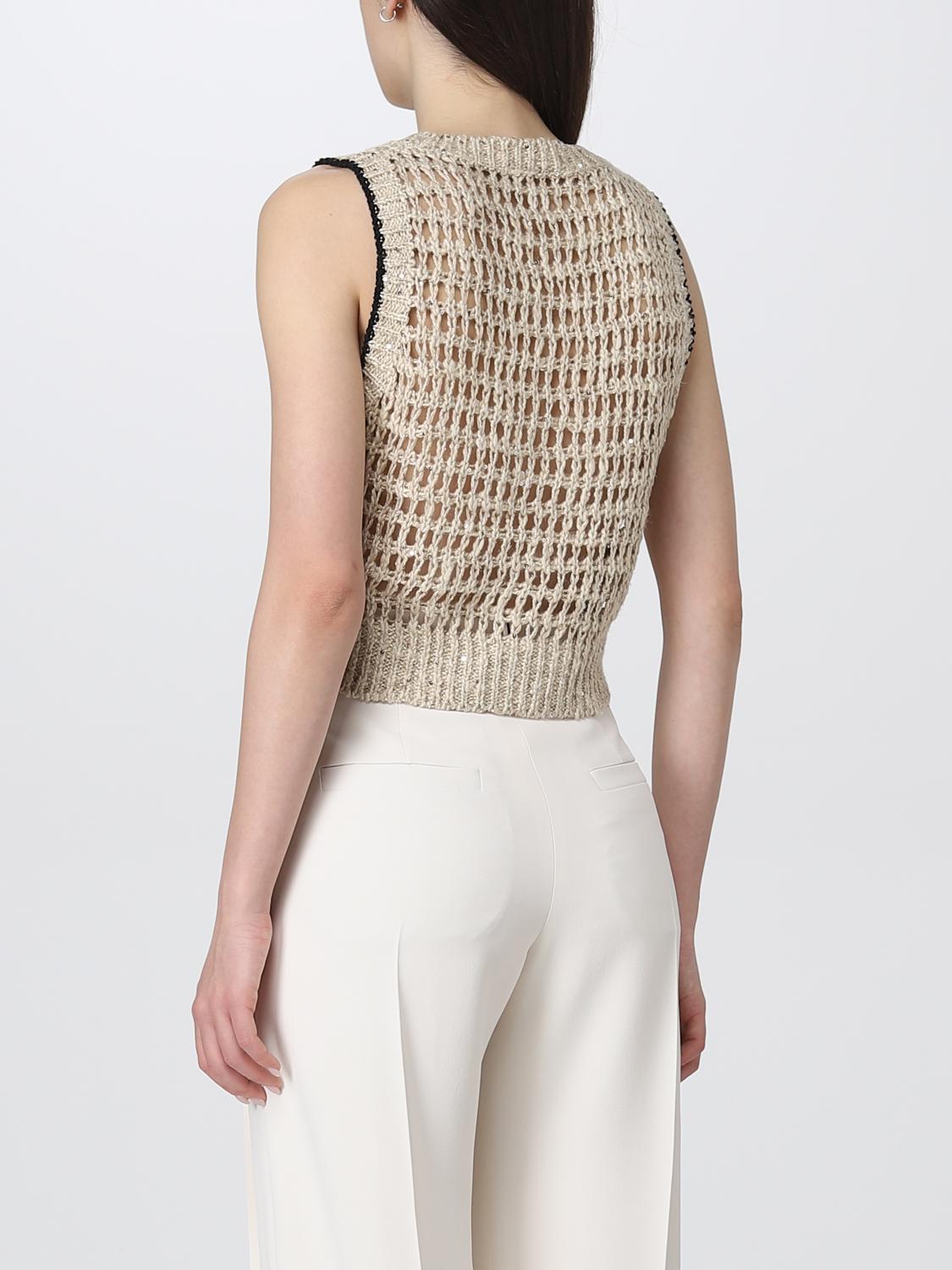 Gilet Brunello Cucinelli: Gilet Brunello Cucinelli in maglia Dazzling sabbia 3