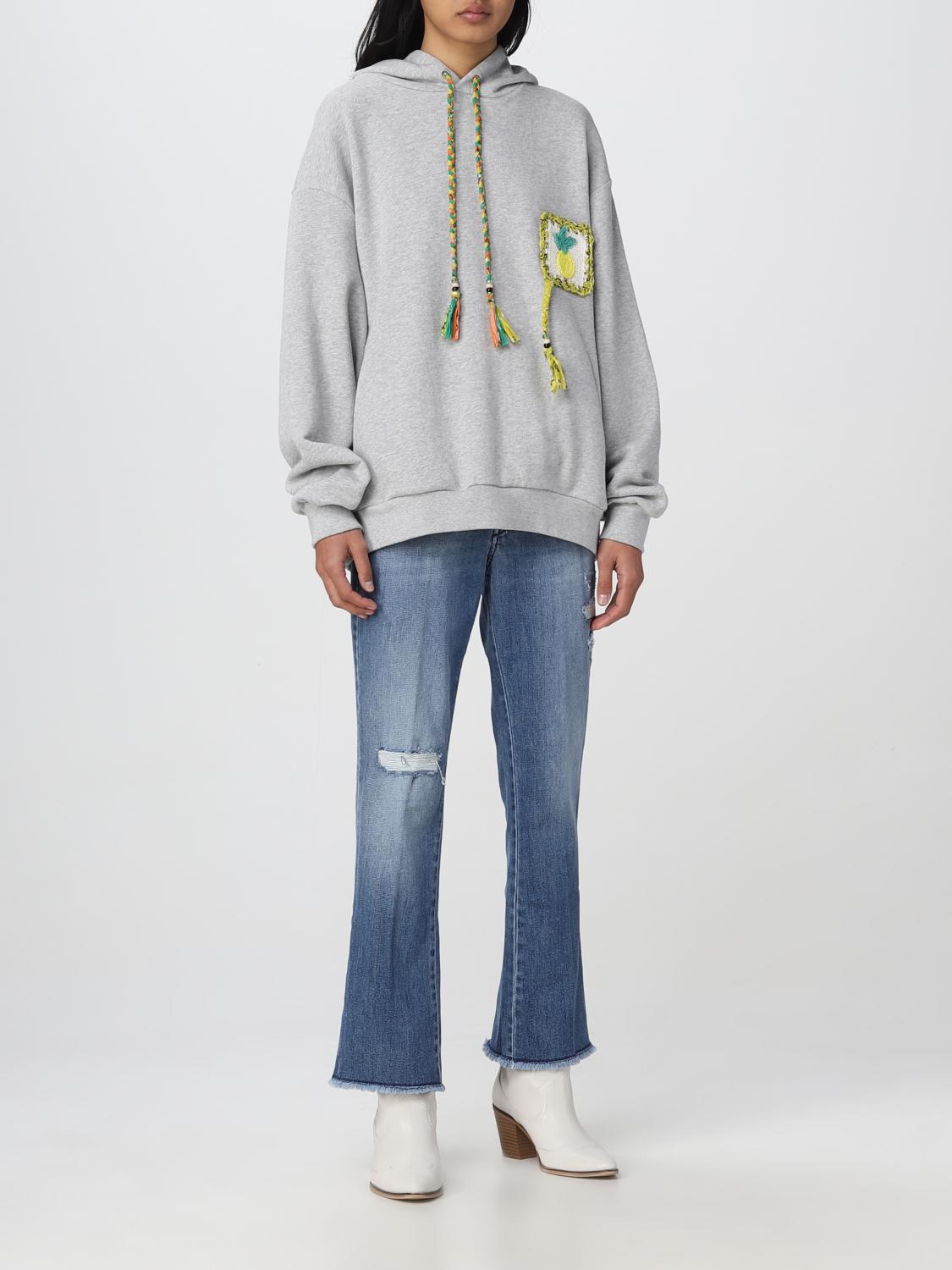 Felpa Alanui: Felpa Alanui in cotone con patch grigio 2