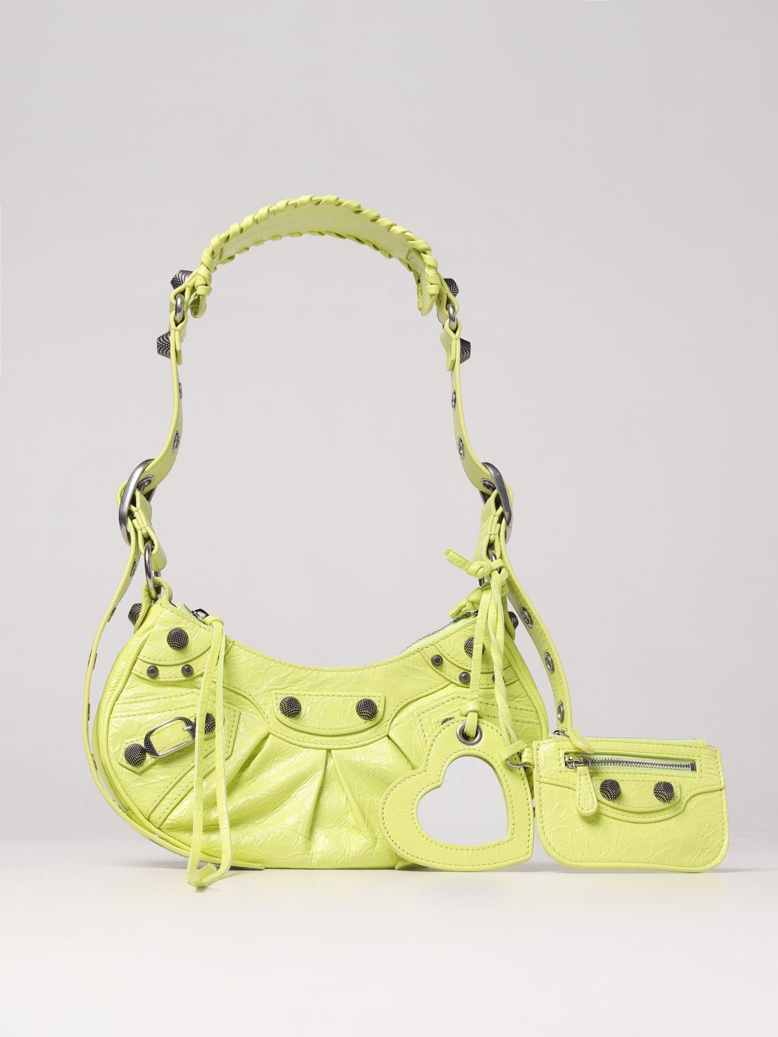 BALENCIAGA: Le Cagole bag in leather - Lime | Balenciaga crossbody bags ...