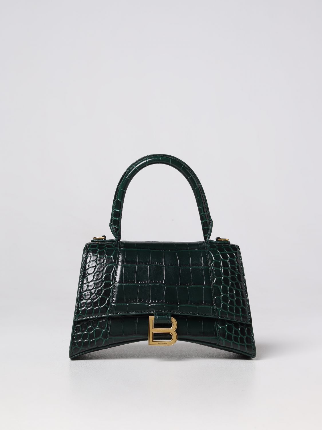 BALENCIAGA: Hourglass S bag - Green | Balenciaga handbag 5935461LRGM online at GIGLIO.COM