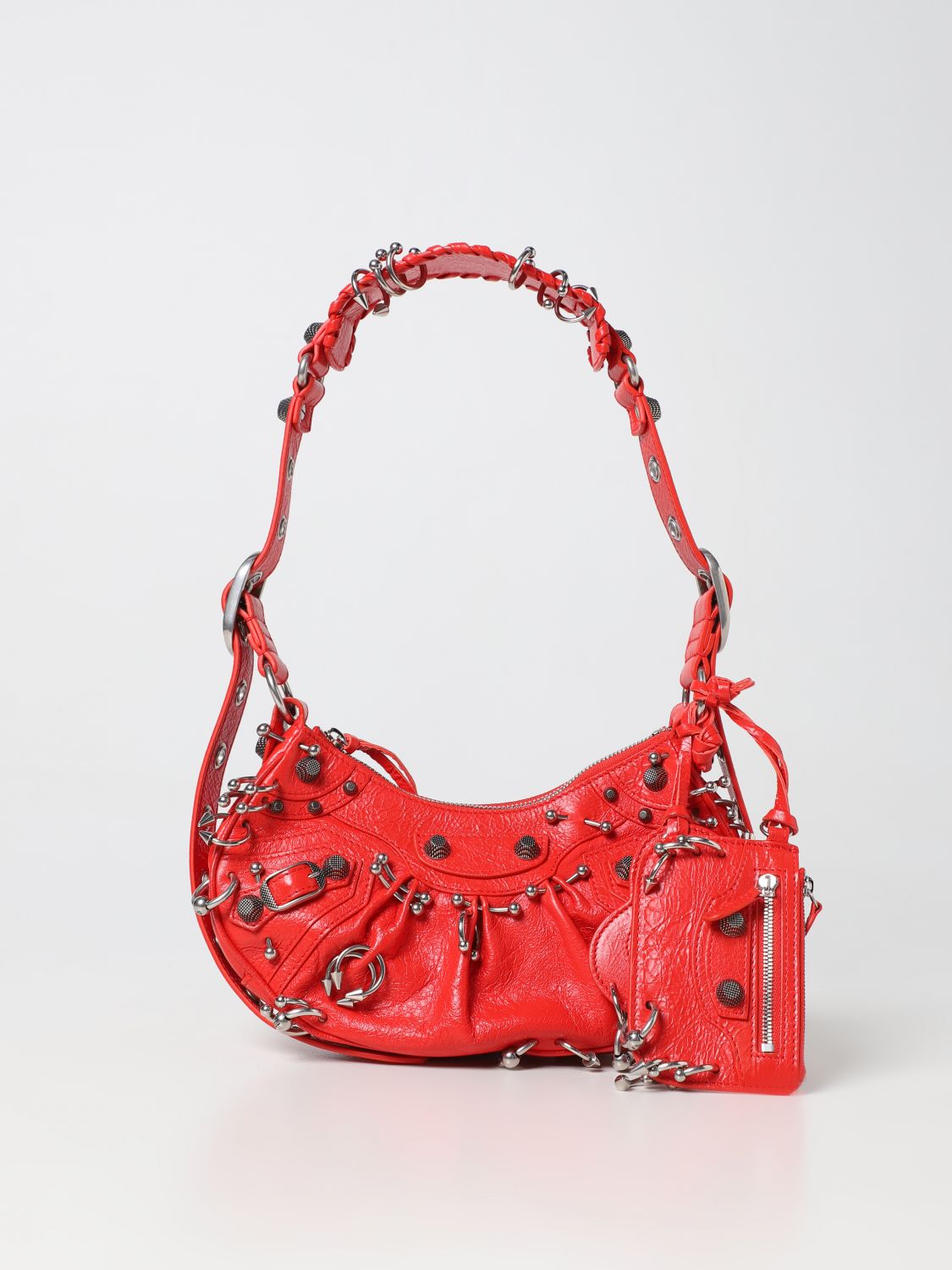 BALENCIAGA: Le Cagole bag in tumbled leather - Red | crossbody 671309210G8 online GIGLIO.COM