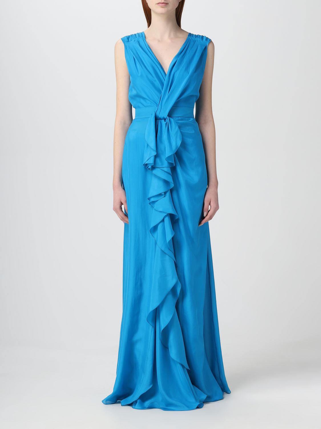 Shop Alberta Ferretti Dress  Woman Color Gnawed Blue