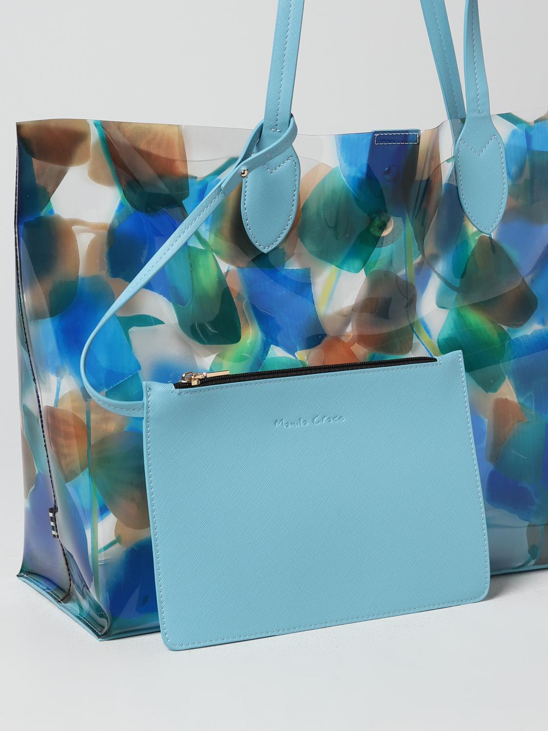 MANILA GRACE tote bags for woman Gnawed Blue Manila Grace tote