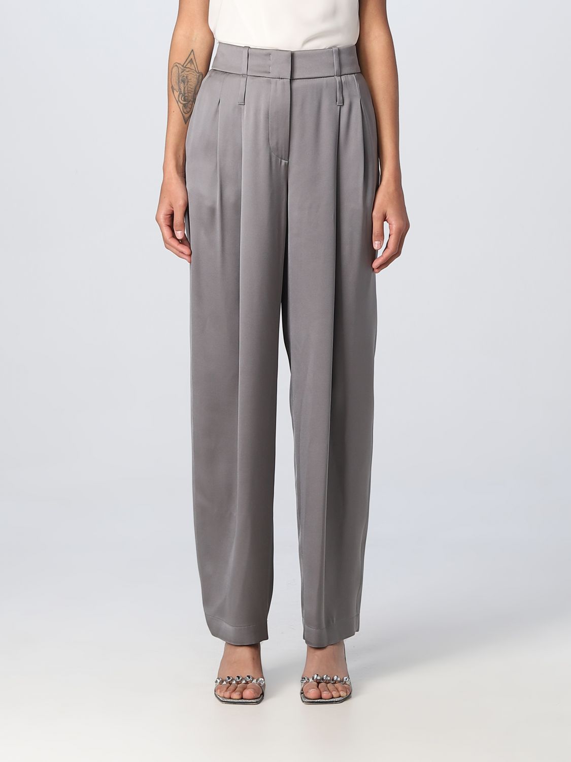Shop Giorgio Armani Pants  Woman Color Grey