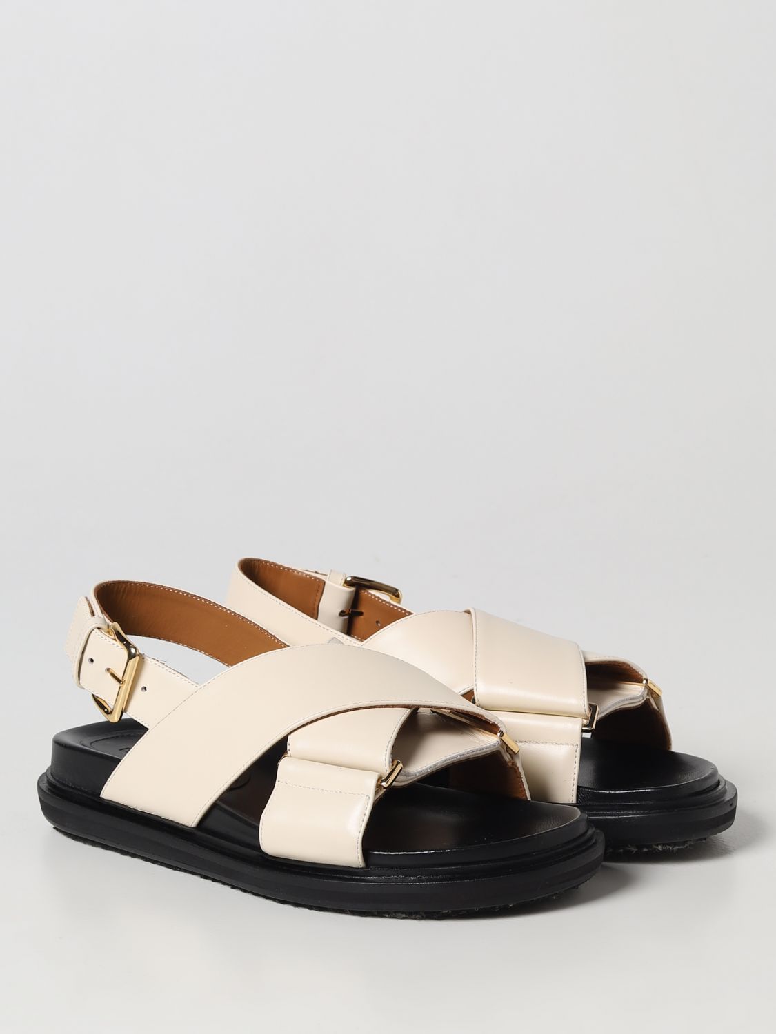 mengsel Passend mooi MARNI: flat sandals for woman - White | Marni flat sandals FBMS005201P3614  online on GIGLIO.COM