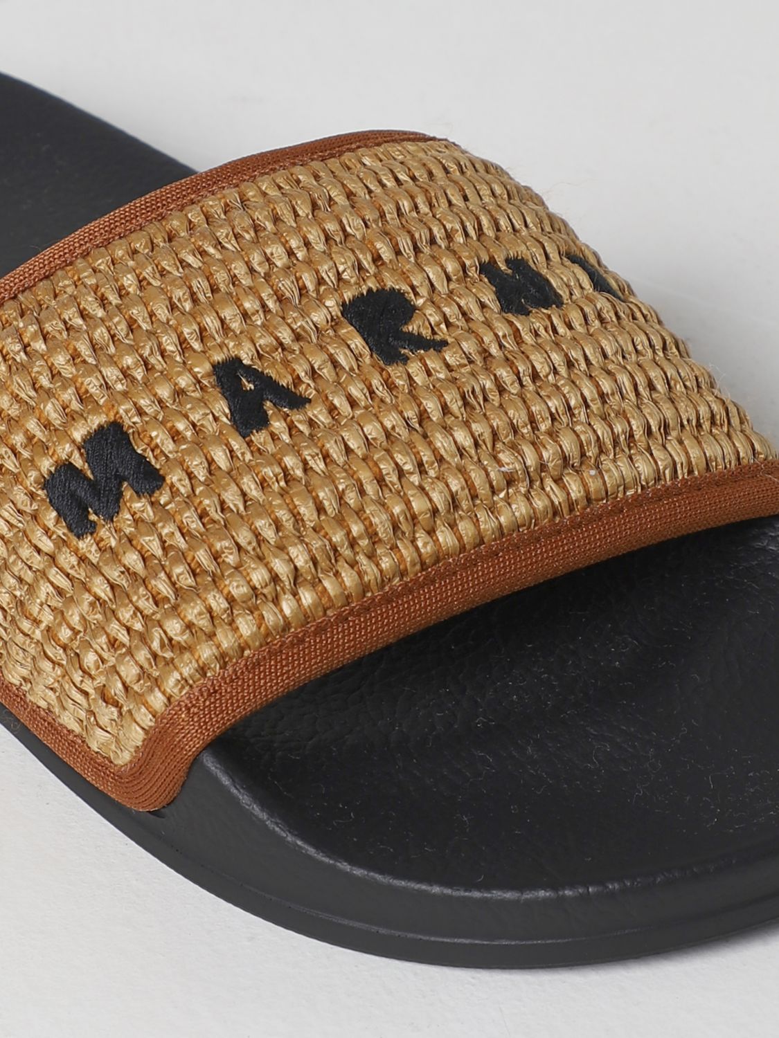 Marni – Raffia Logo Sandal Black