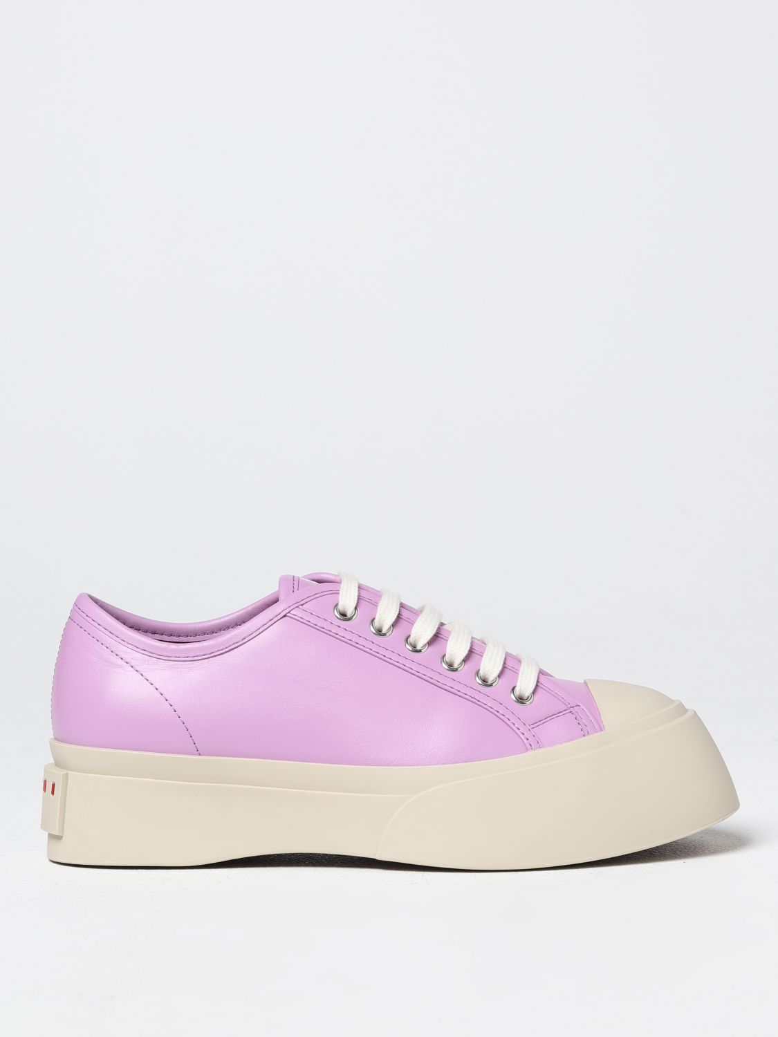 Marni Leather Sneaker In Lilac