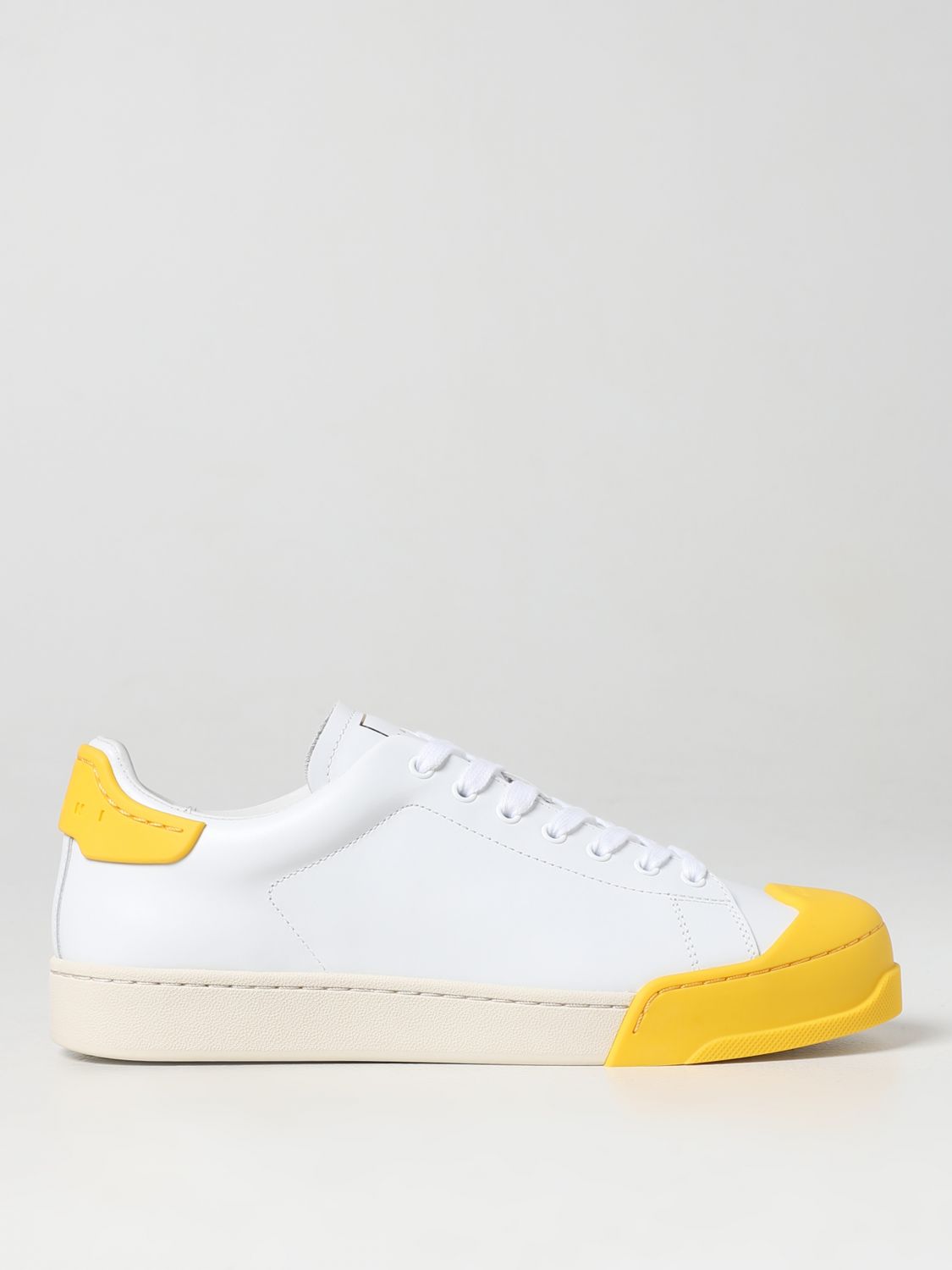 Shop Marni Dada Bumper Sneakers In Leather In Yellow