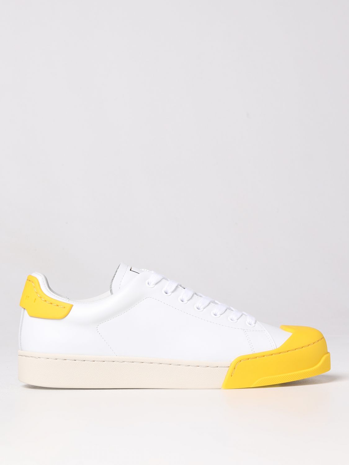 Shop Marni Dada Bumper Sneakers In Leather In White 1