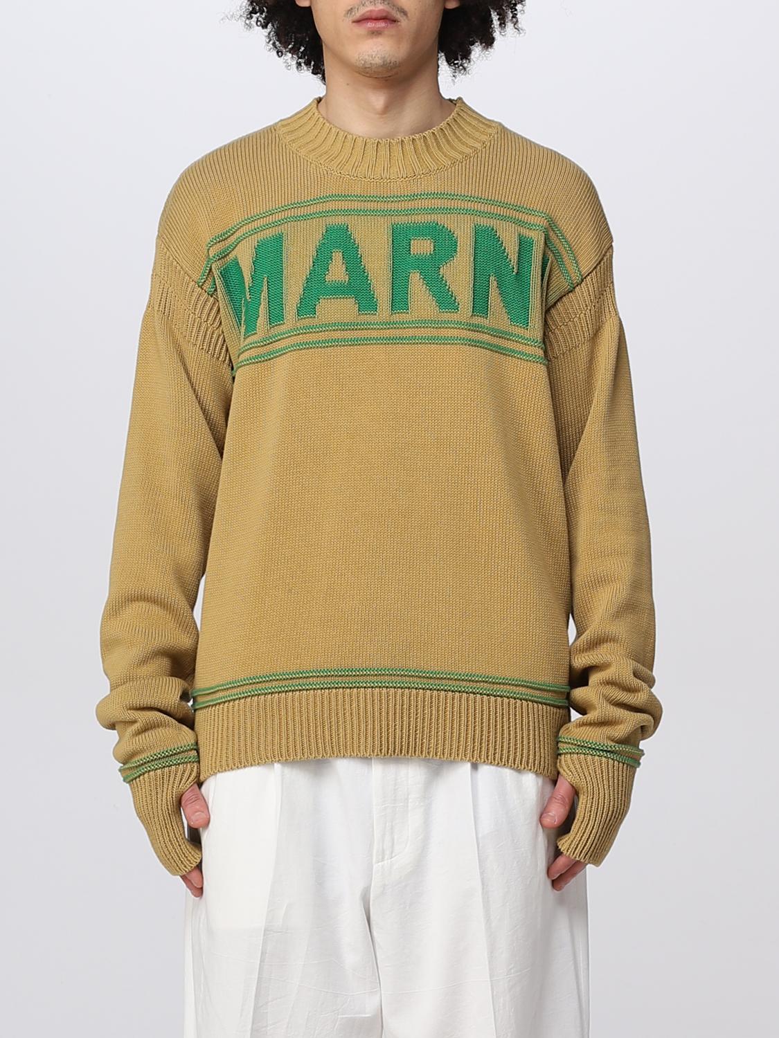 Shop Marni Pullover In Cotton In Beige