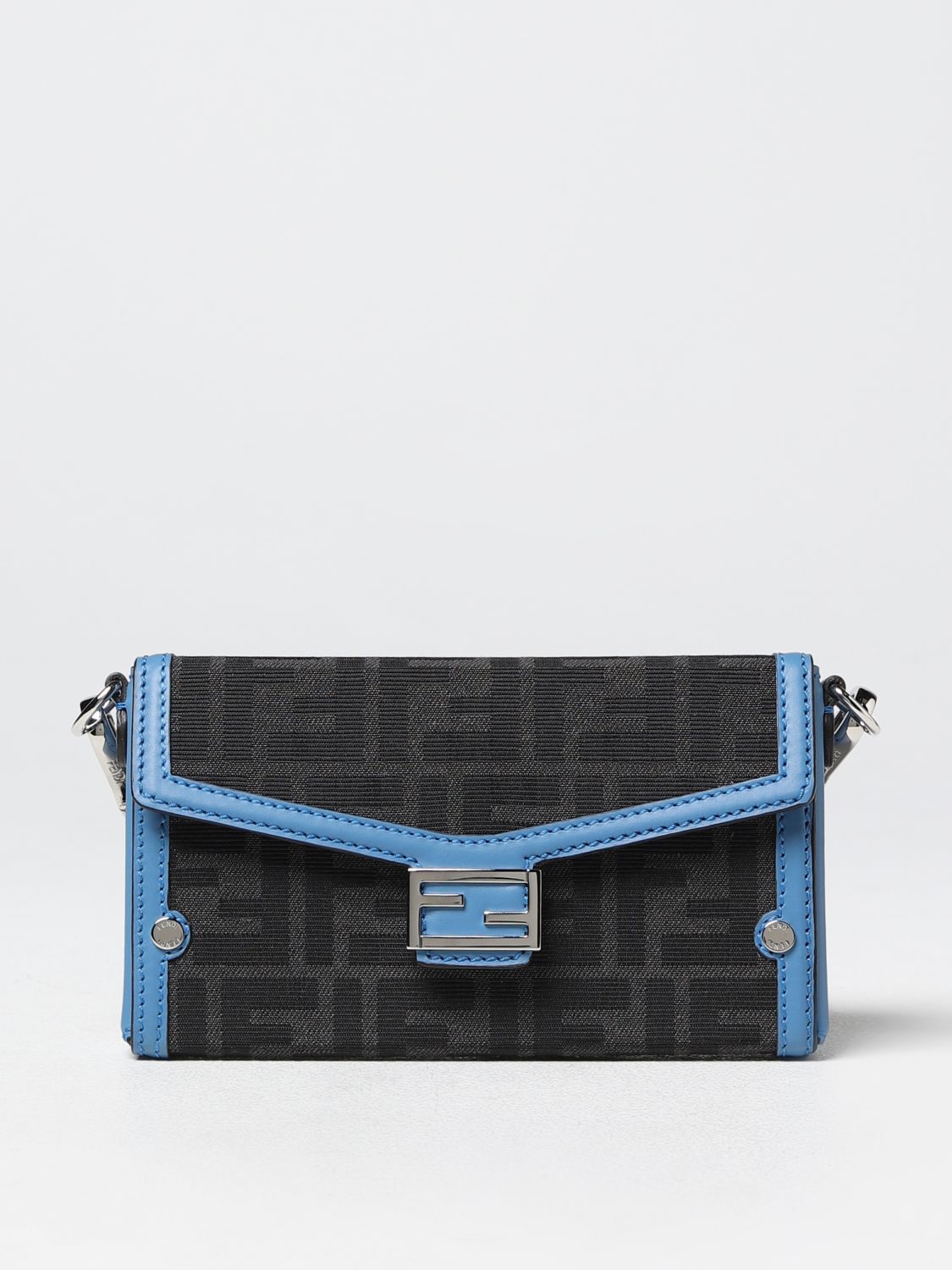 FENDI: Baguette Soft Trunk bag in canvas and leather - Gnawed