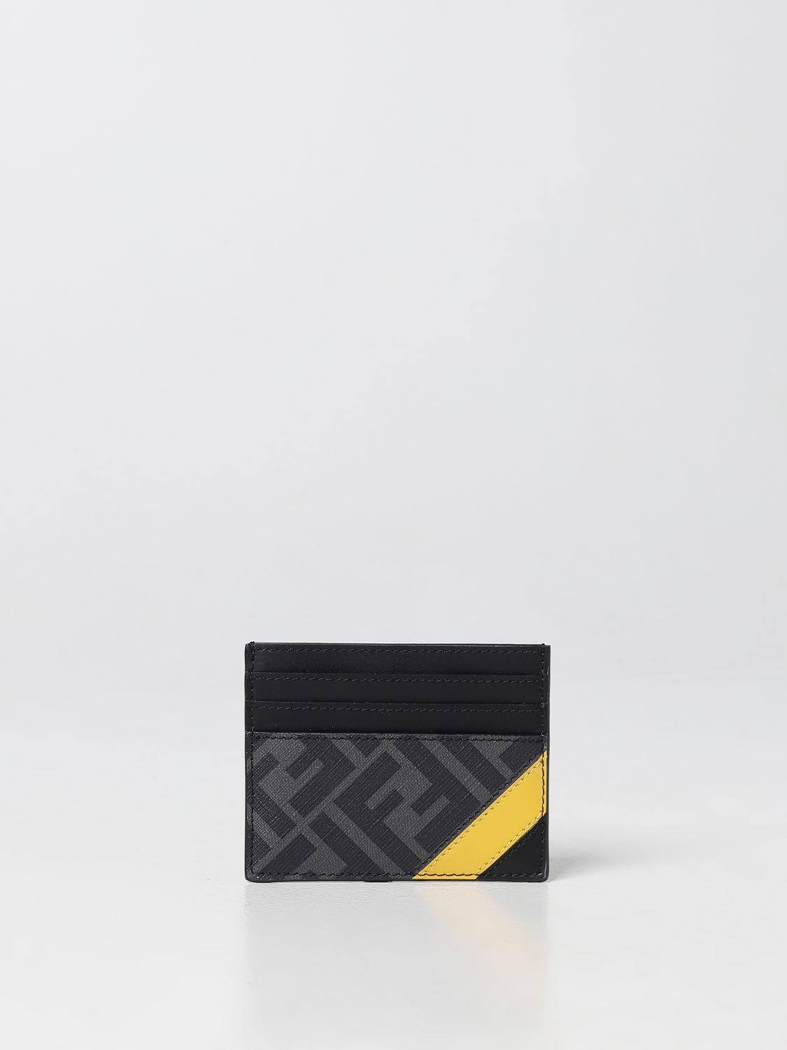 rand Grammatica Omtrek FENDI: credit card holder in leather and coated fabric - Grey | Fendi wallet  7M0164A9XS online on GIGLIO.COM