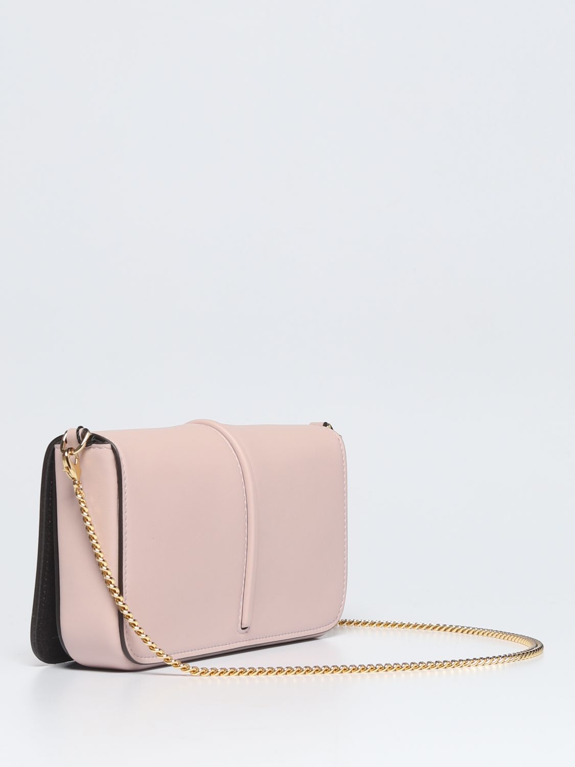 FENDI: Fendigraphy wallet bag in leather with applied lettering - Pink ...
