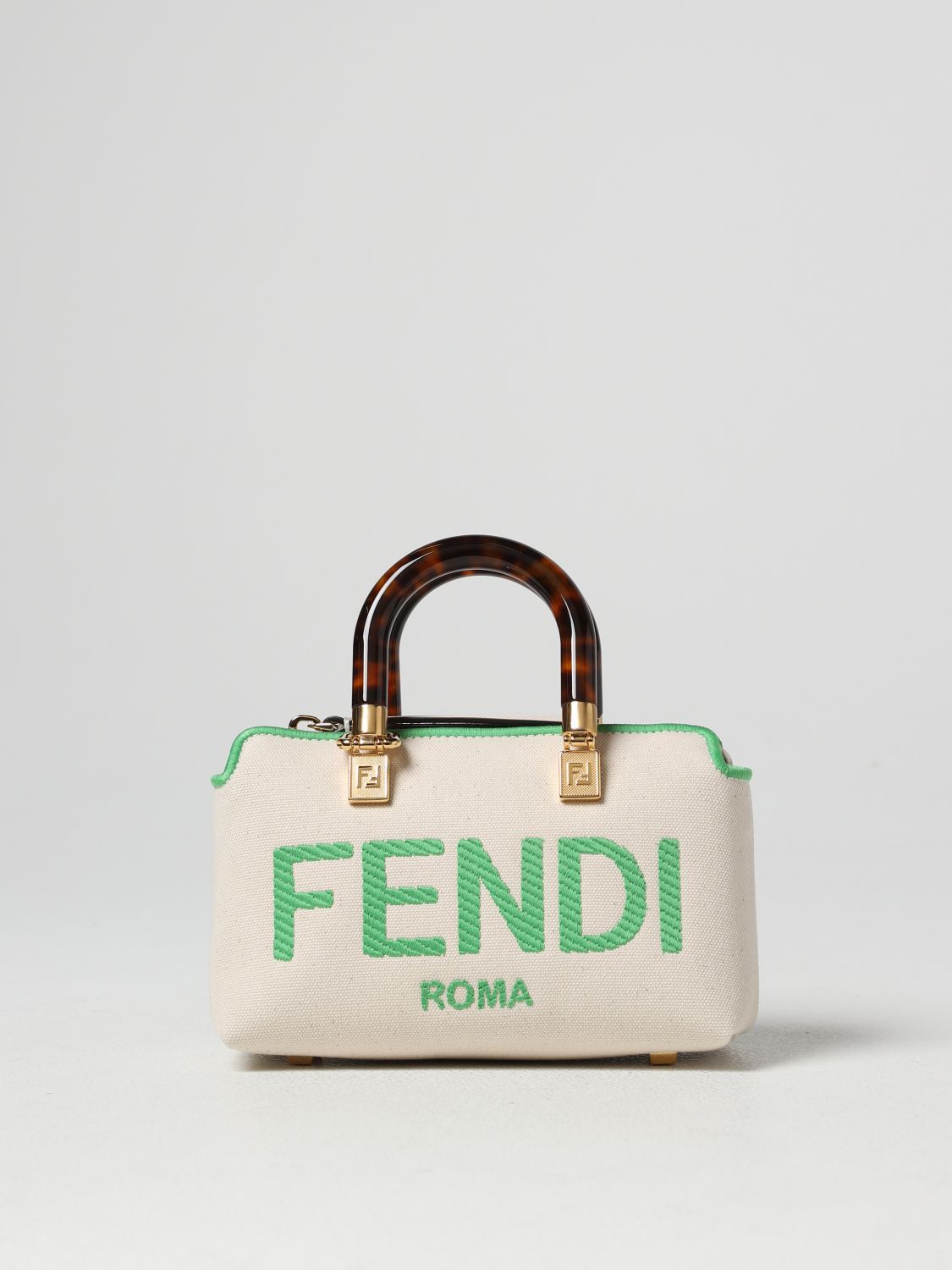 FENDI MINI BY THE WAY FENDI BAG IN CANVAS WITH EMBROIDERED LOGO,382193012