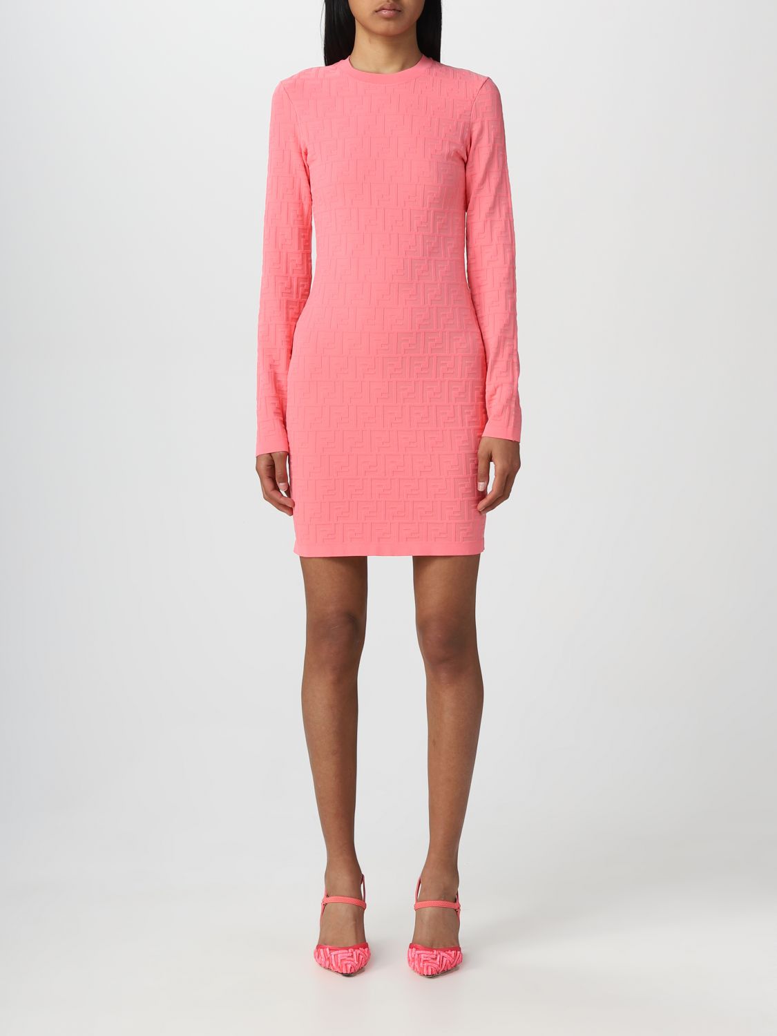 FENDI: dress in viscose - Pink | Fendi dress FZDB13ANJP online on ...