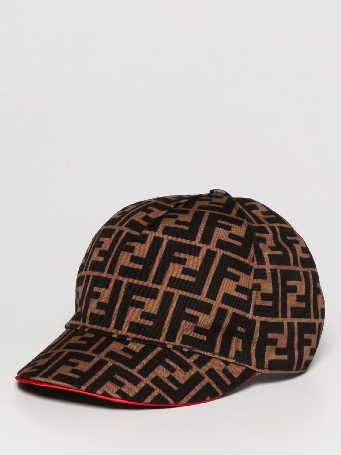 FENDI: hat in cotton - Tobacco | Fendi hat FXQ498A6NR online on GIGLIO.COM
