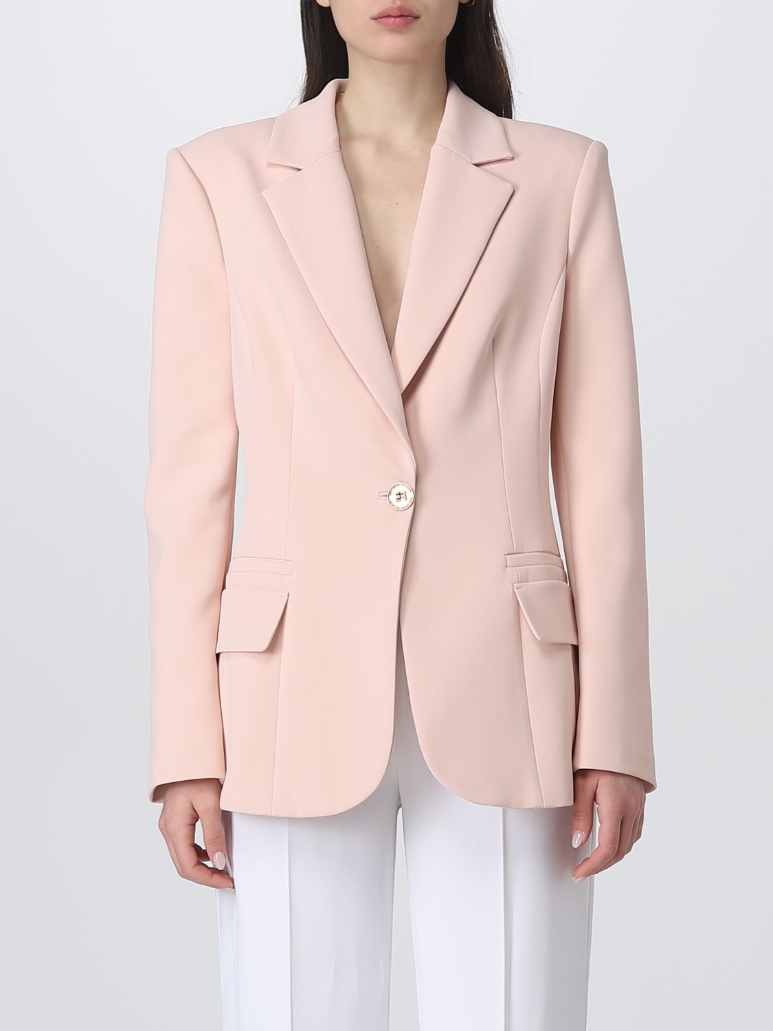 ELISABETTA FRANCHI: blazer for woman - Blush Pink | Elisabetta Franchi ...