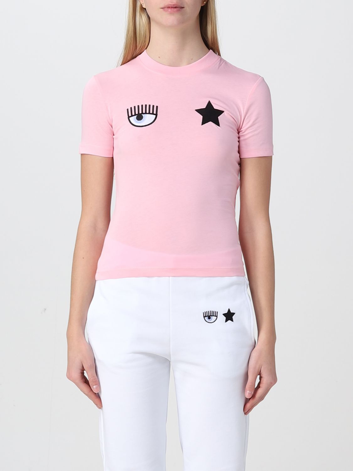T-shirt Chiara Ferragni: T-shirt Chiara Ferragni in jersey rosa 1