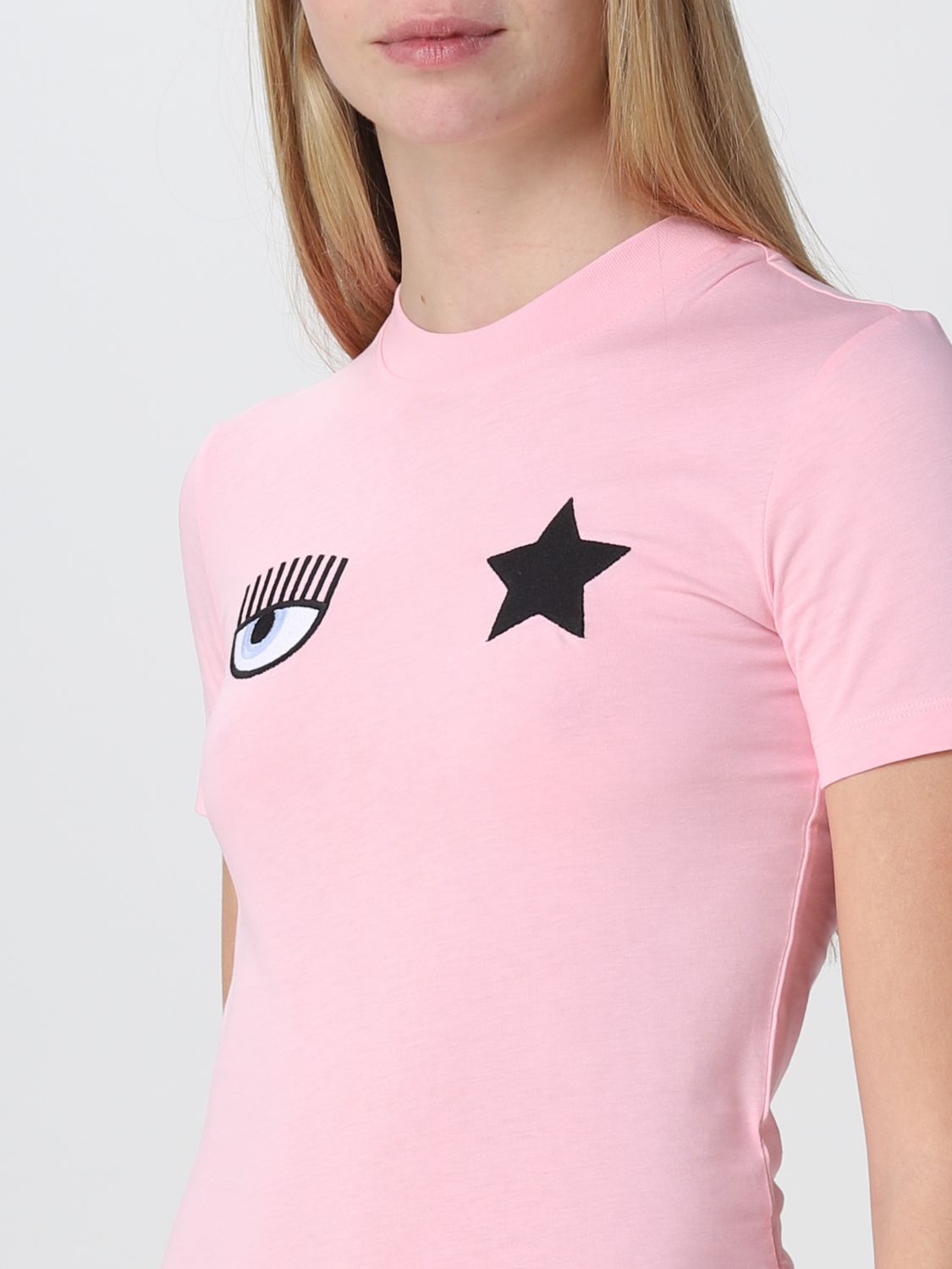 T-shirt Chiara Ferragni: T-shirt Chiara Ferragni in jersey rosa 3