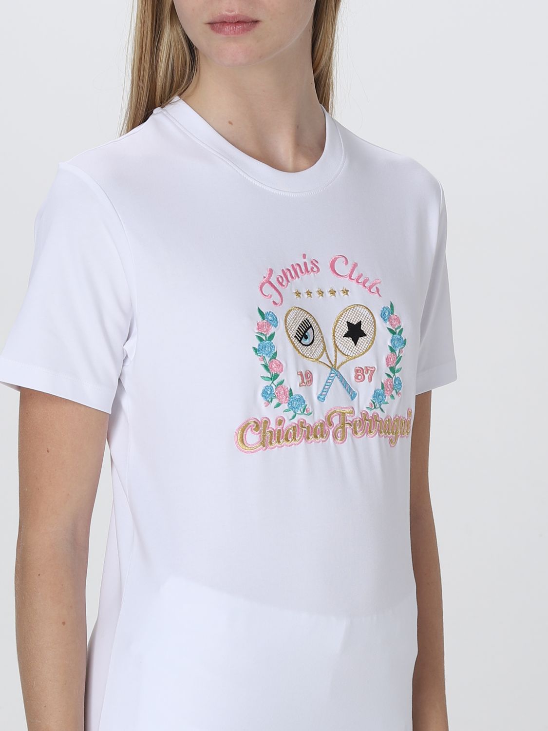 T-shirt Chiara Ferragni: T-shirt Chiara Ferragni in cotone bianco 3