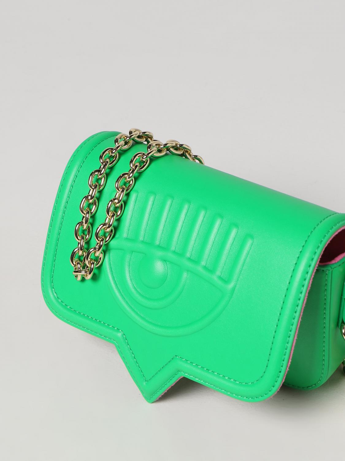 Borsa mini Chiara Ferragni: Clutch Eyelike Chiara Ferragni in similpelle verde 4