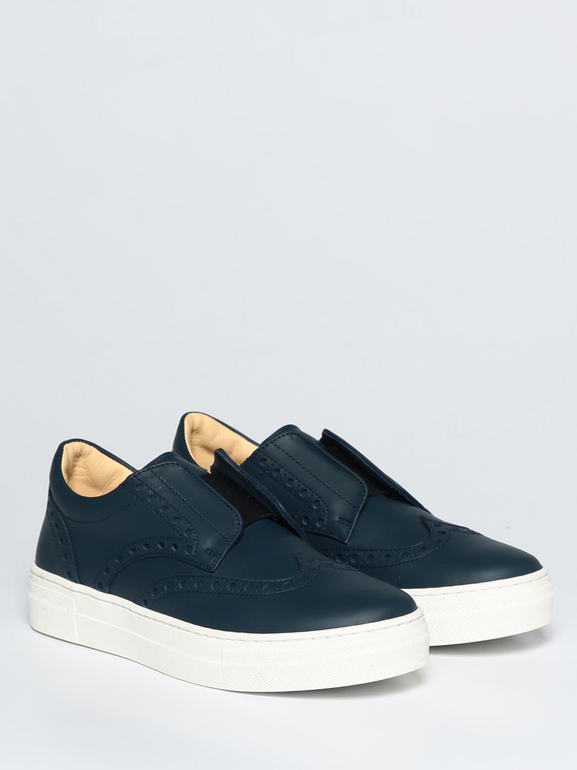 Scarpe Montelpare Tradition: Sneakers Montelpare Tradition in pelle con motivo brogue a coda di rondine blue 2