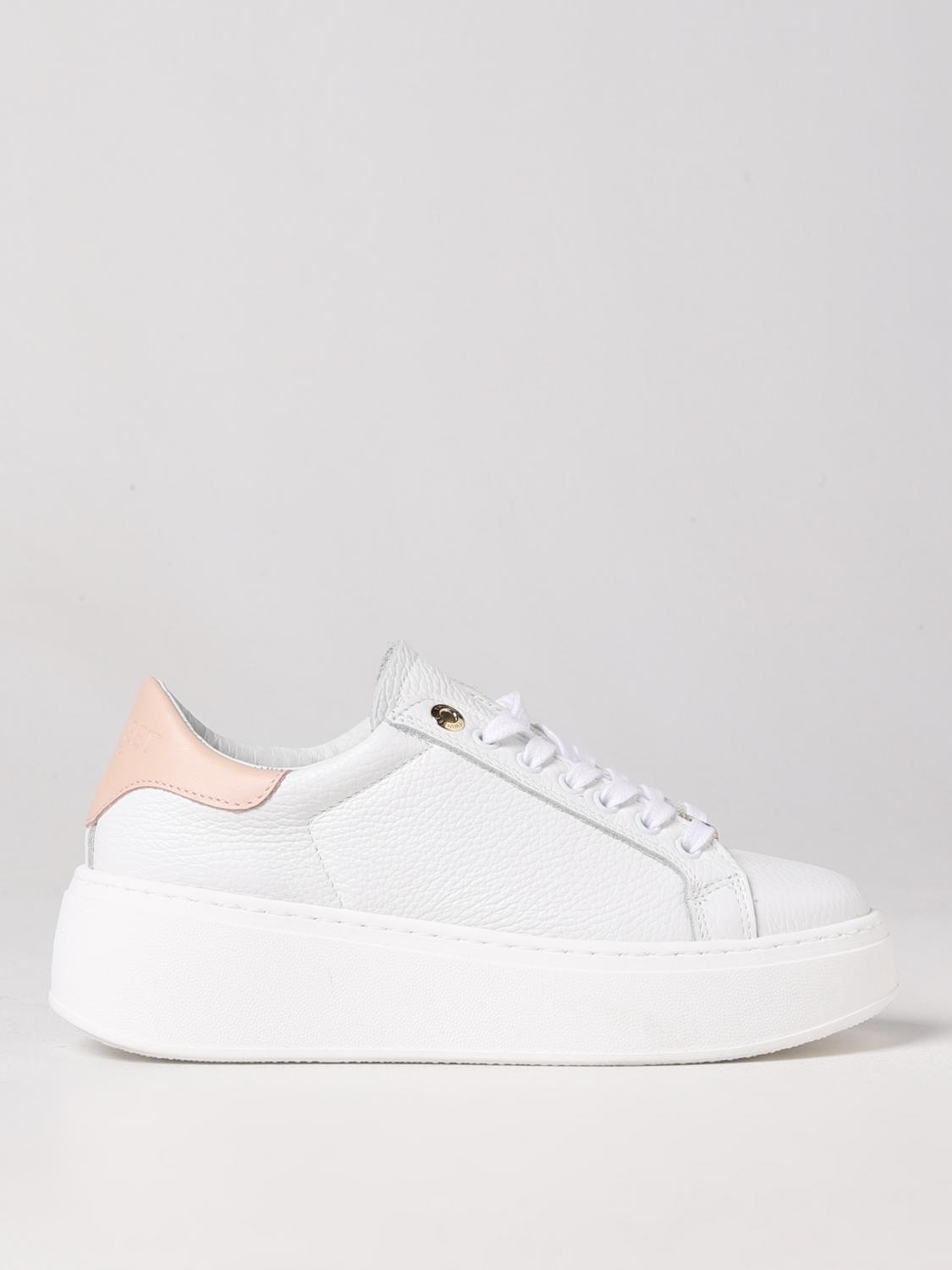 Twinset Logo Leather Sneakers In White 1