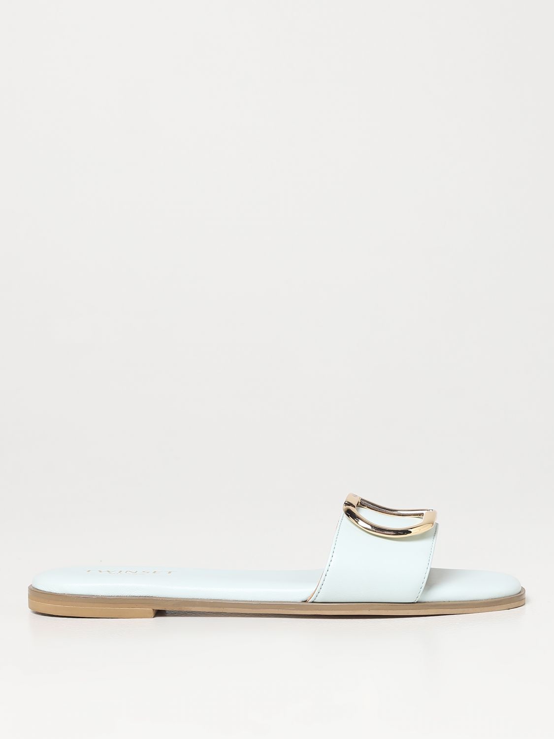 TWINSET: sliders in nappa leather - Grey