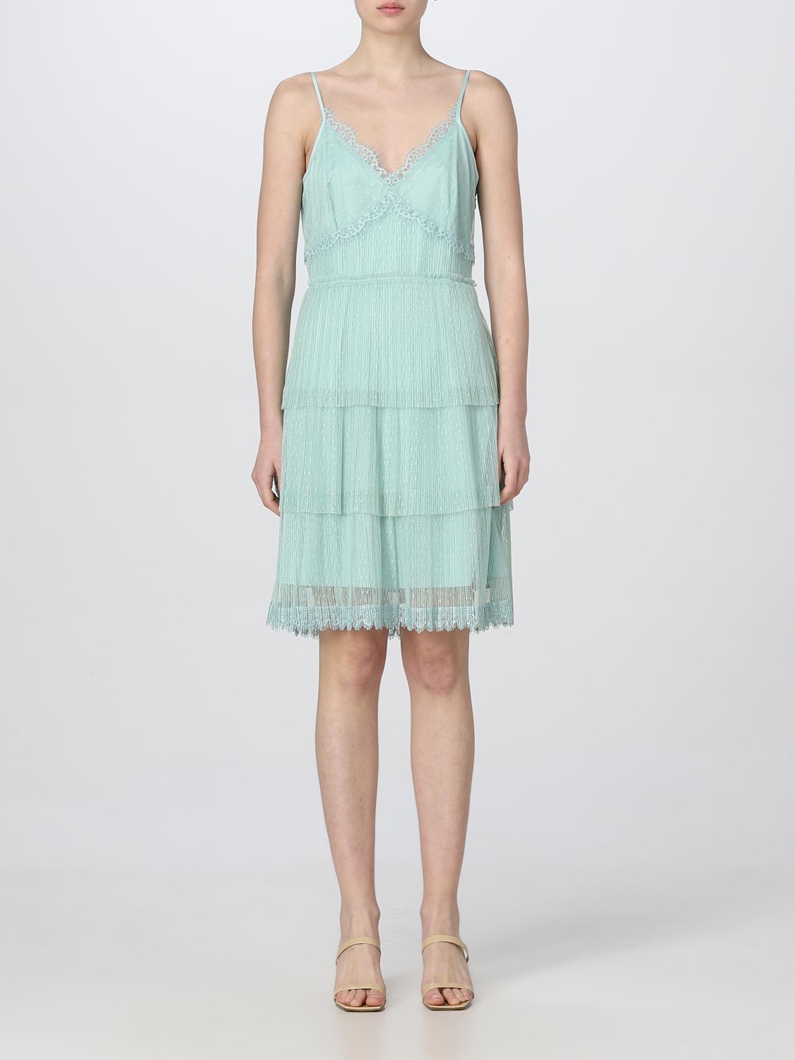 Shop Twinset Dress In Plumetis Tulle In Mint