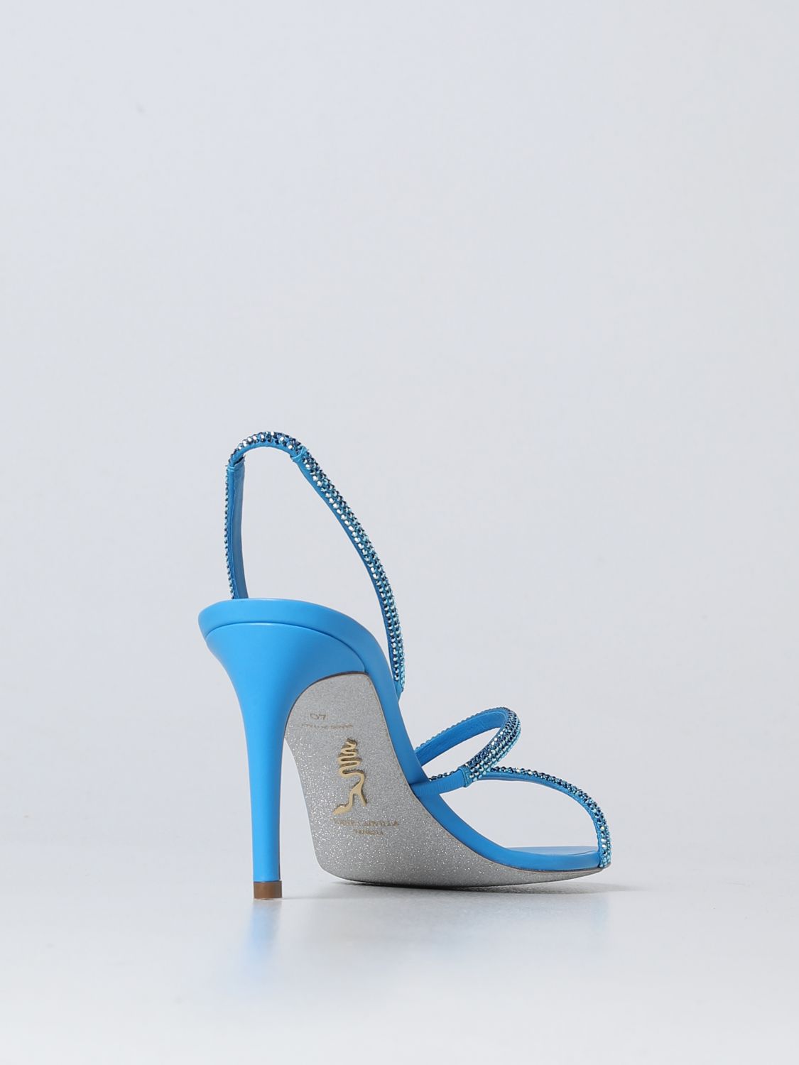 Sandales à talons Rene Caovilla: Sandales à talons Rene Caovilla femme bleu azur 3
