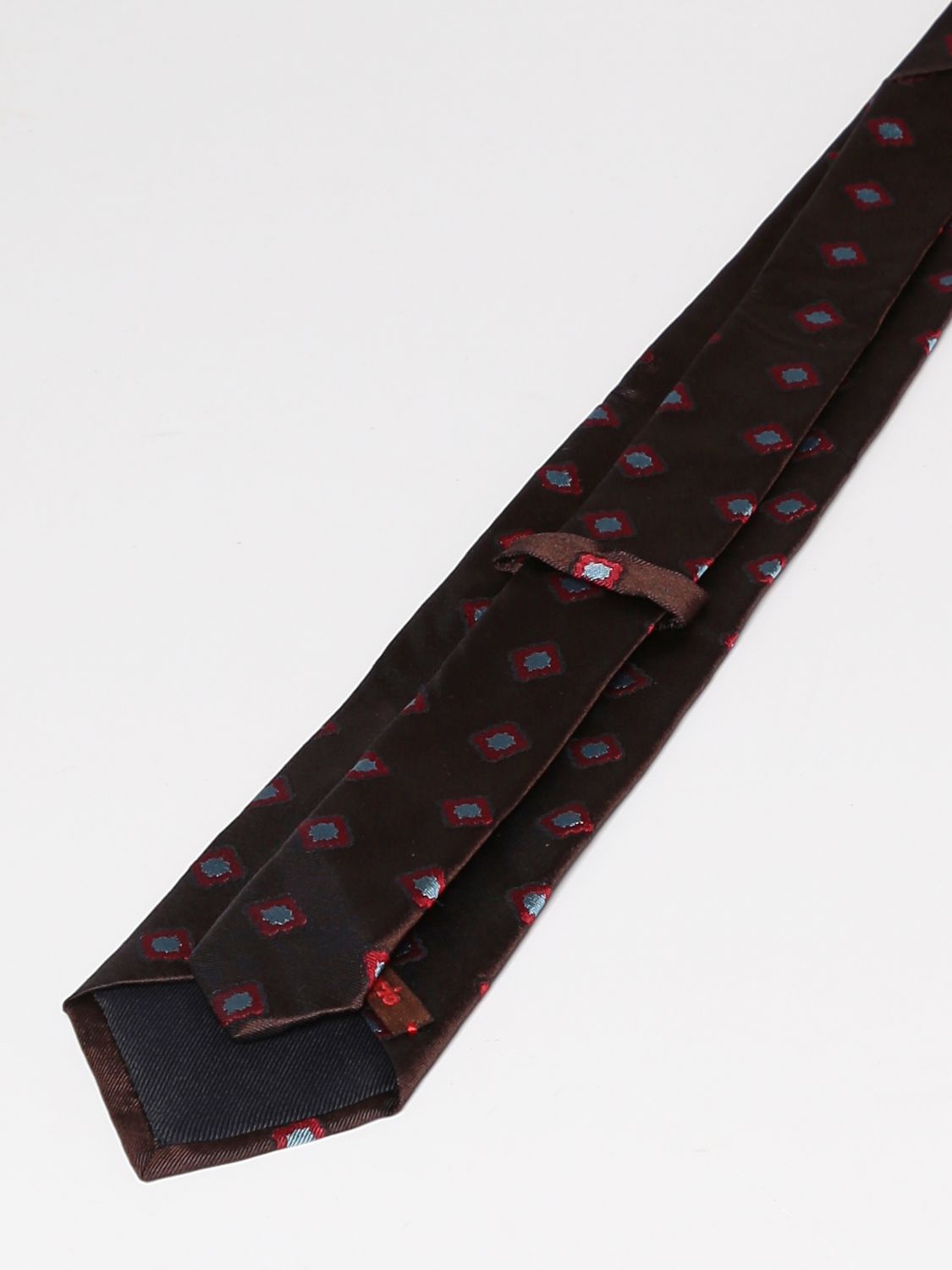 Cravatta Fiorio: Cravatta Fiorio in seta con fiori jacquard rosso 2