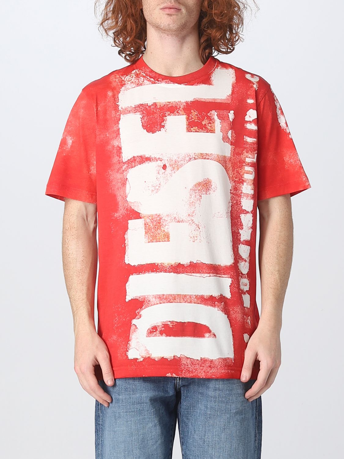 DIESEL: t-shirt for man - Red | Diesel t-shirt online on GIGLIO.COM