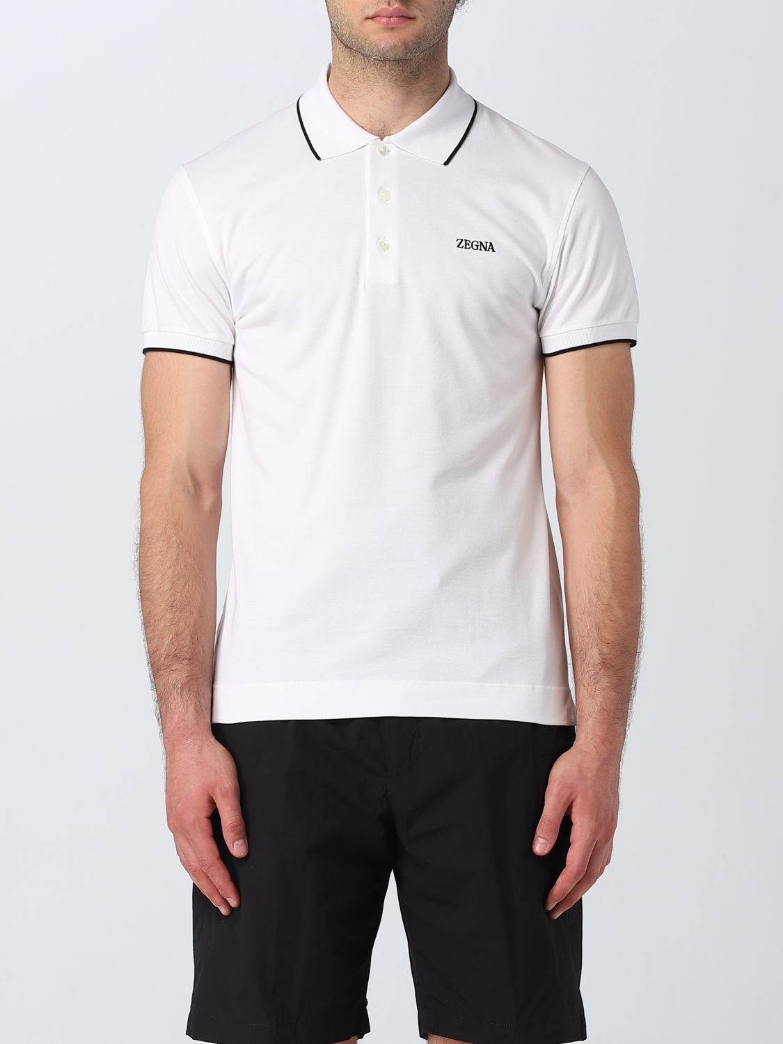 Shop Zegna Polo Shirt  Men Color White