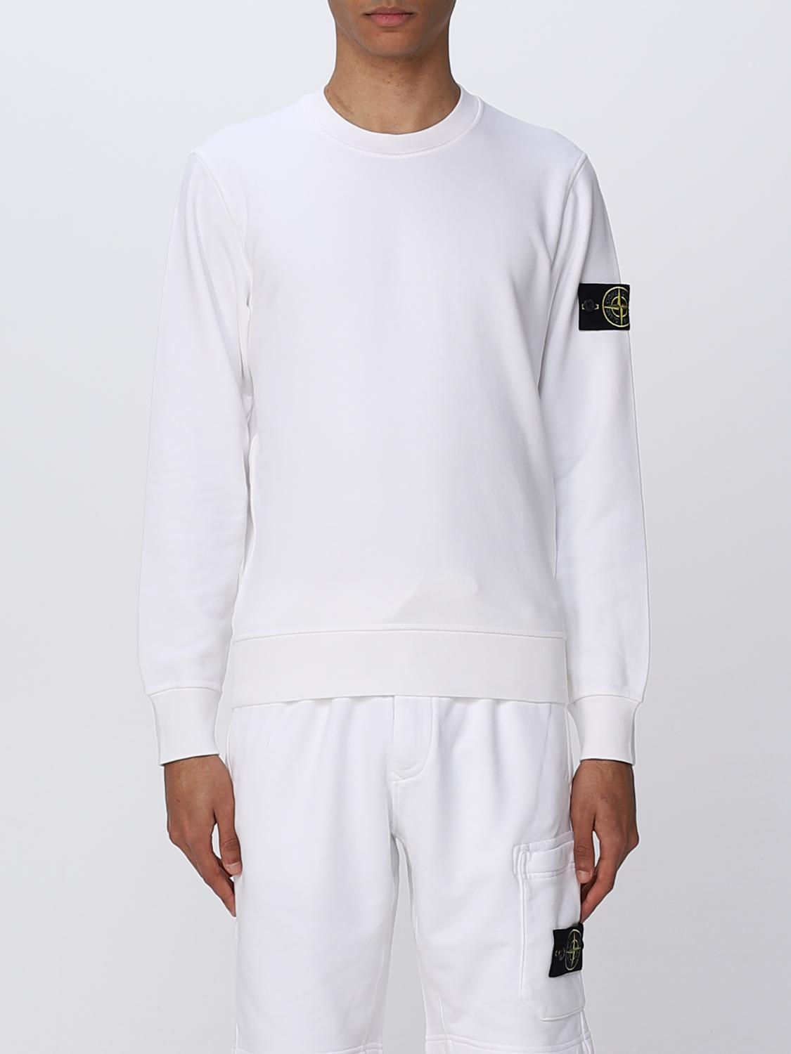 STONE ISLAND コットンスウェットシャツ ホワイト XL ストーン