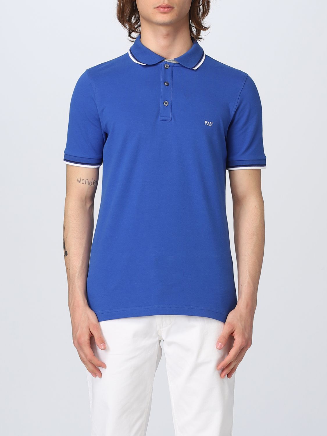 Fay Polo Shirt  Men Color Gnawed Blue