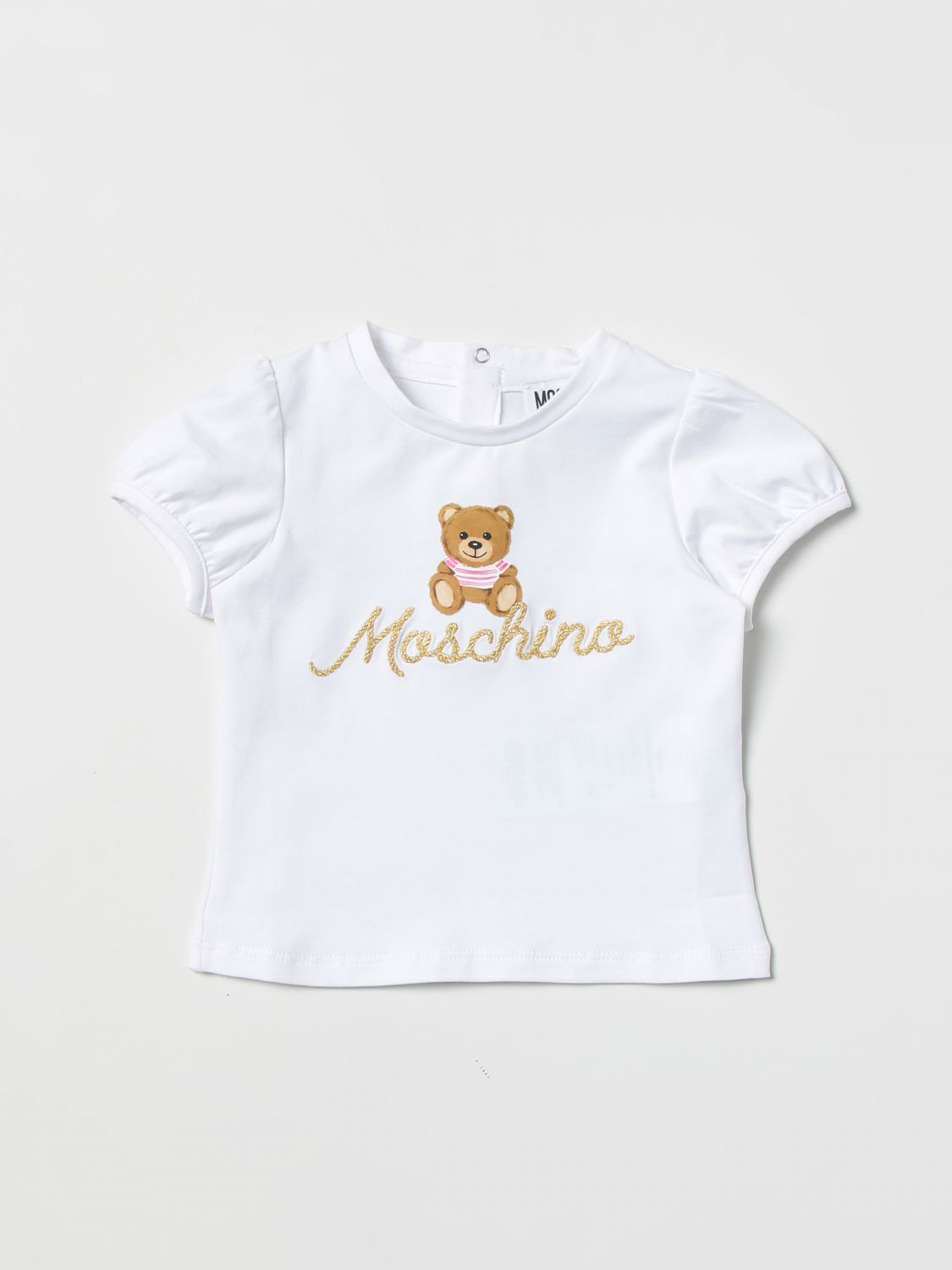 MOSCHINO BABY T-SHIRT MOSCHINO BABY KIDS COLOR WHITE,383547001