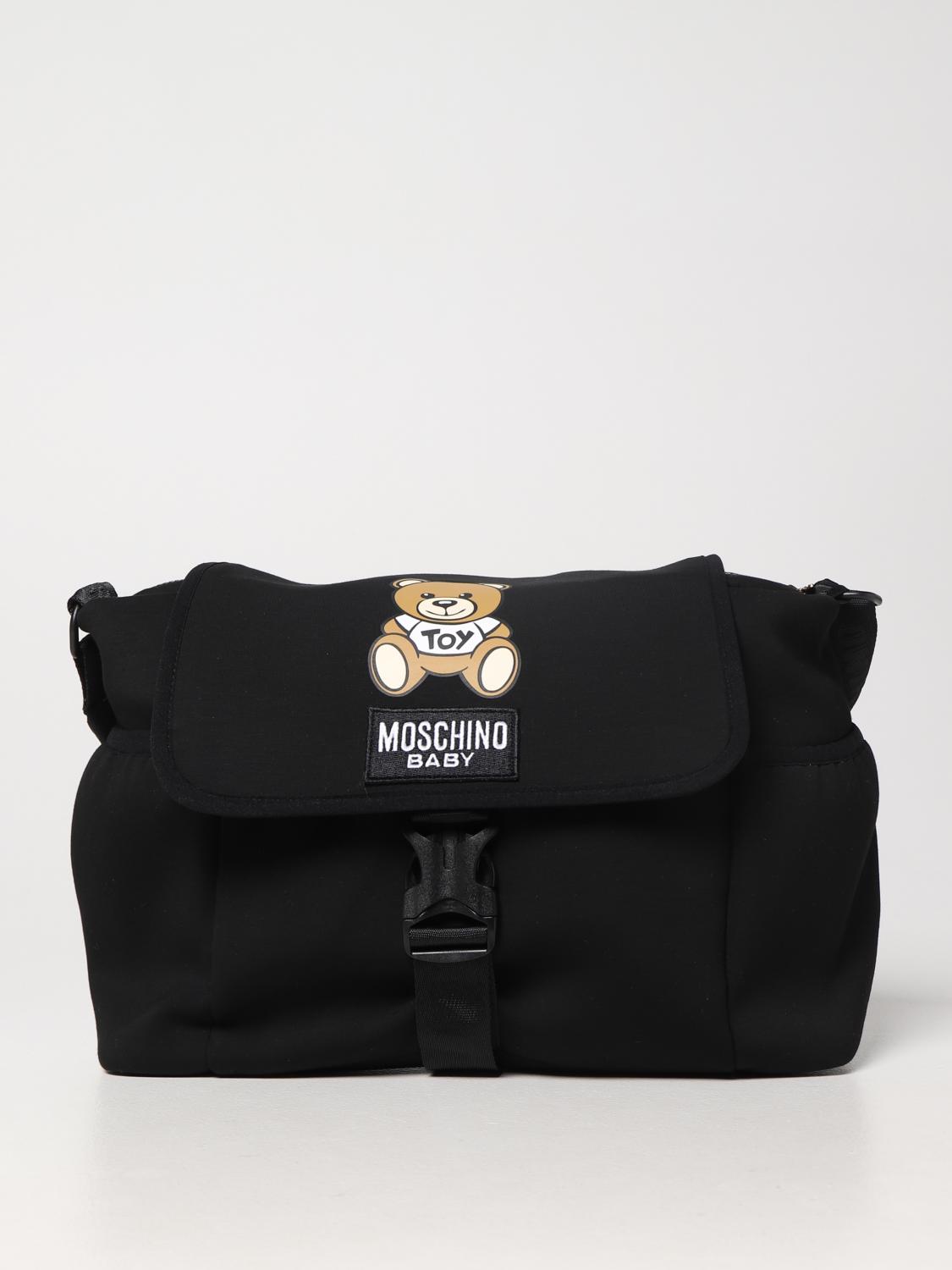 MOSCHINO BABY blanket set for kids Black Moschino Baby blanket set MMX03OLDA32 online on