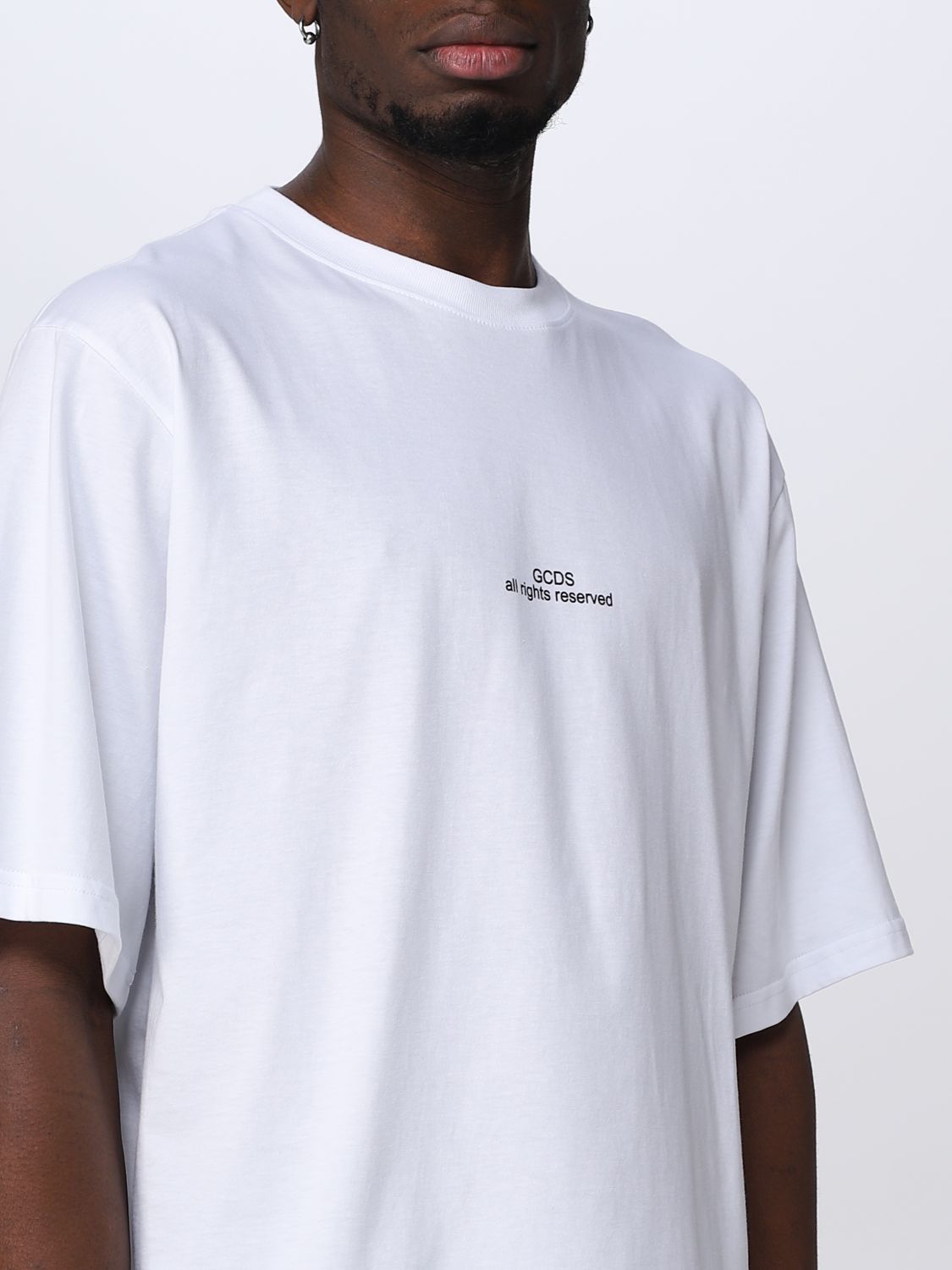 GCDS: t-shirt for man - White | Gcds t-shirt SS23M130169 online at