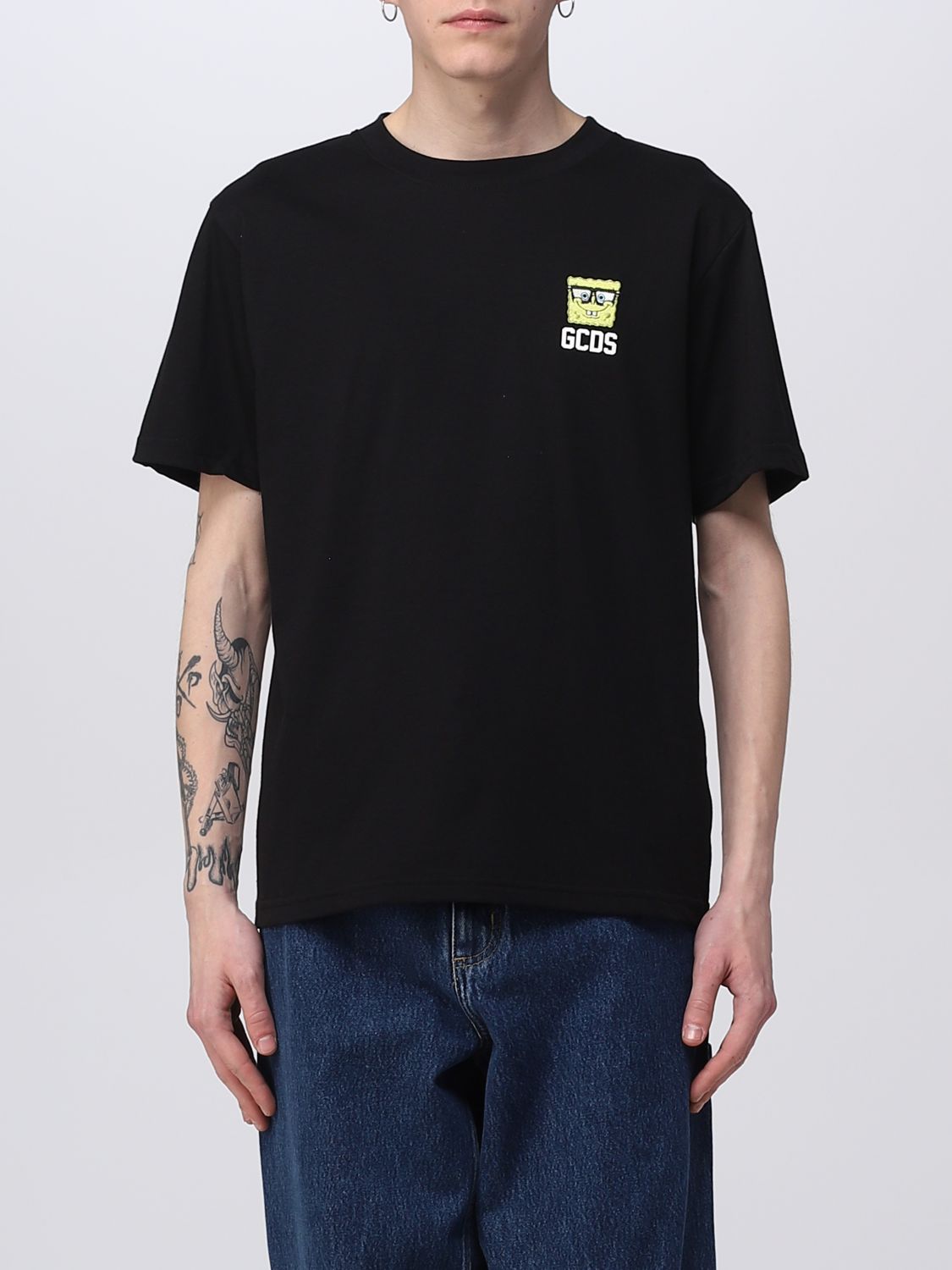 GCDS: t-shirt for man - Black | Gcds t-shirt SB23M130178 online on ...