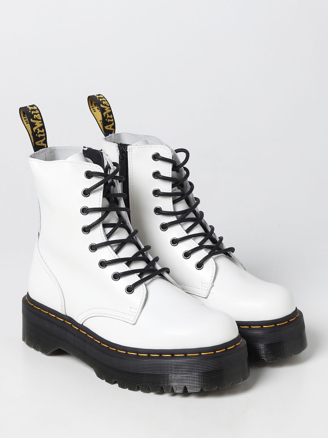 DR. MARTENS: flat ankle boots for woman - White | Dr. Martens flat ...