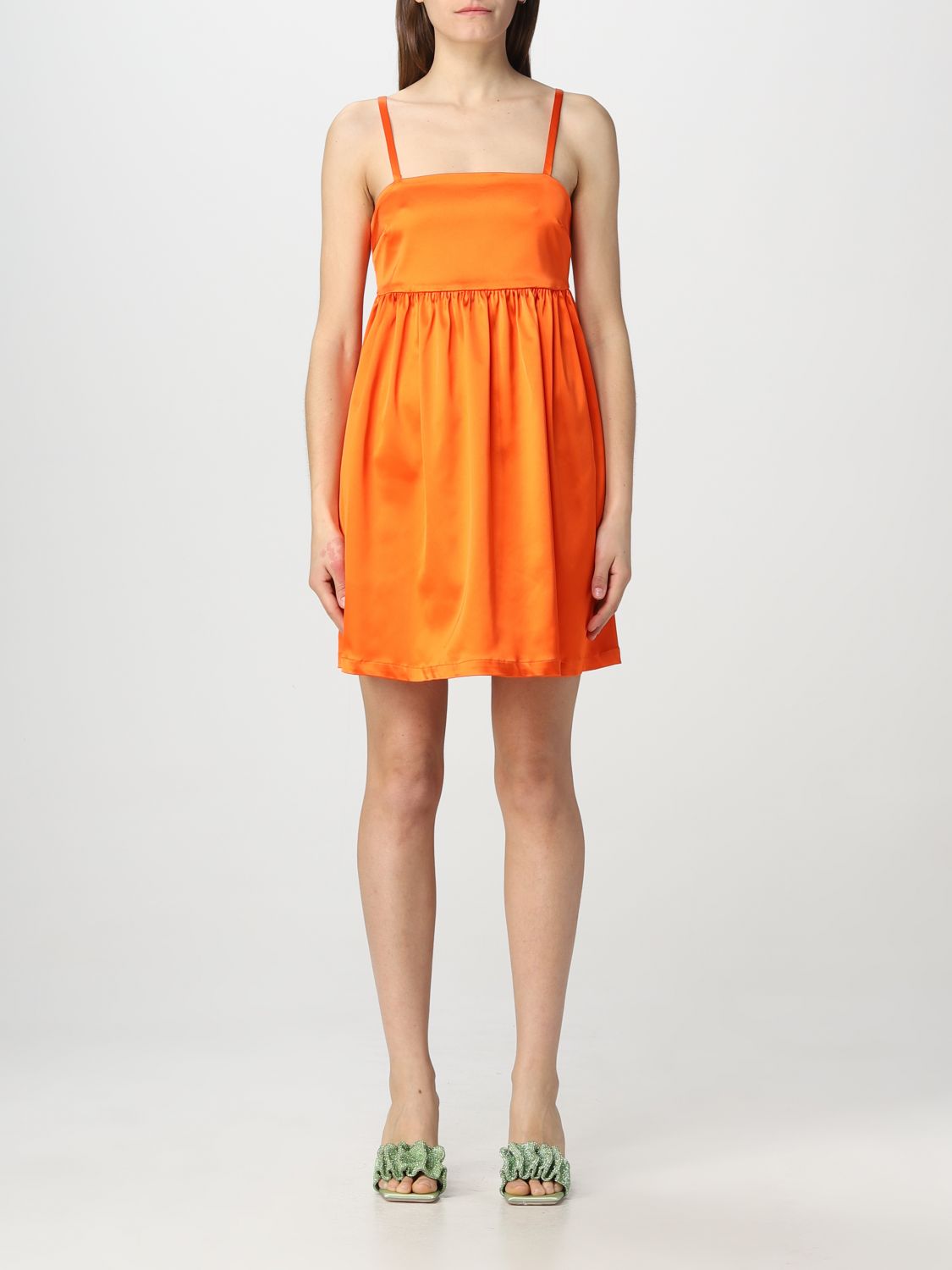 Платье Semicouture: Платье Semicouture для нее оранжевый 1