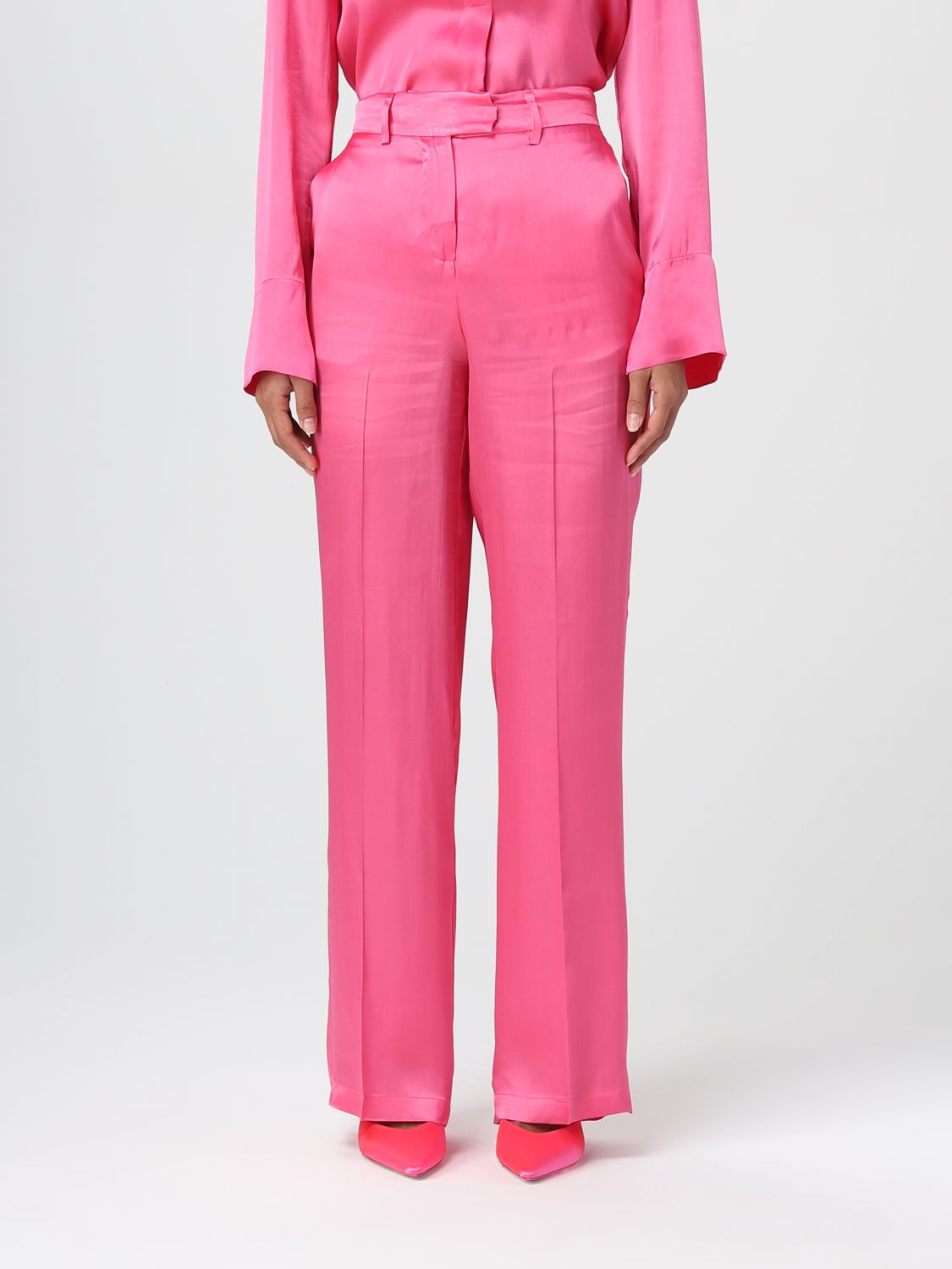 Shop Semicouture Pants Woman Color Fuchsia