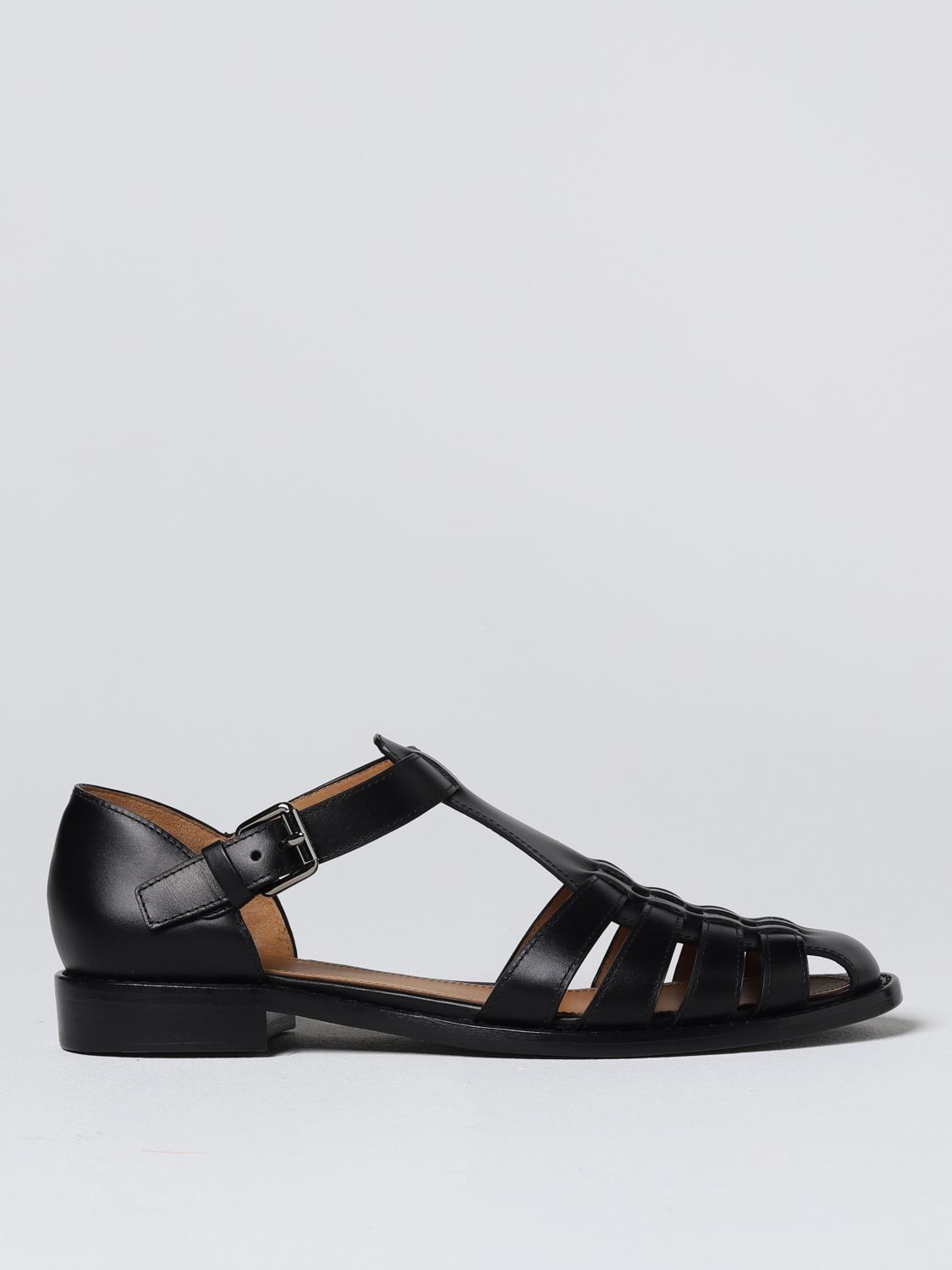 Shop Church's Flat Sandals  Woman Color Black