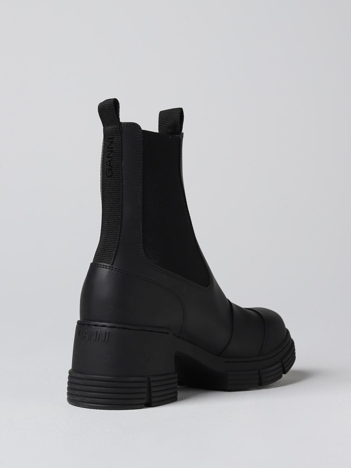 GANNI Flat Ankle Boots For Woman Black Ganni Flat Ankle Boots ganni-flat-ankle-boots-for-woman-black-ganni-flat-ankle-boots