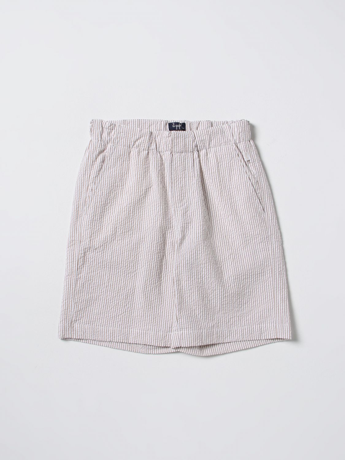 Il Gufo Kids' Stripe-pattern Cotton Shorts In Rope