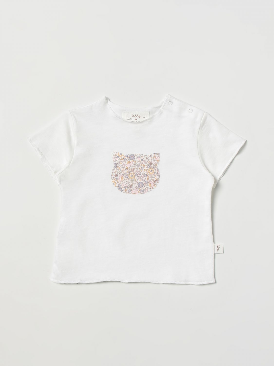 Teddy & Minou Babies'  Newborn Girl T-shirt White Size 3 Cotton In Milk