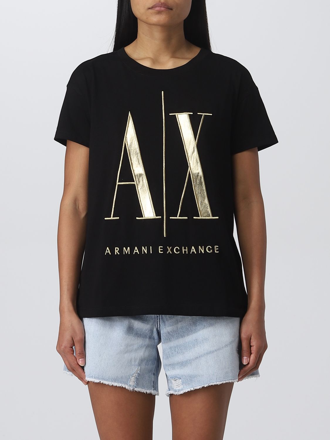 Armani Exchange T-shirt Woman In Black | ModeSens