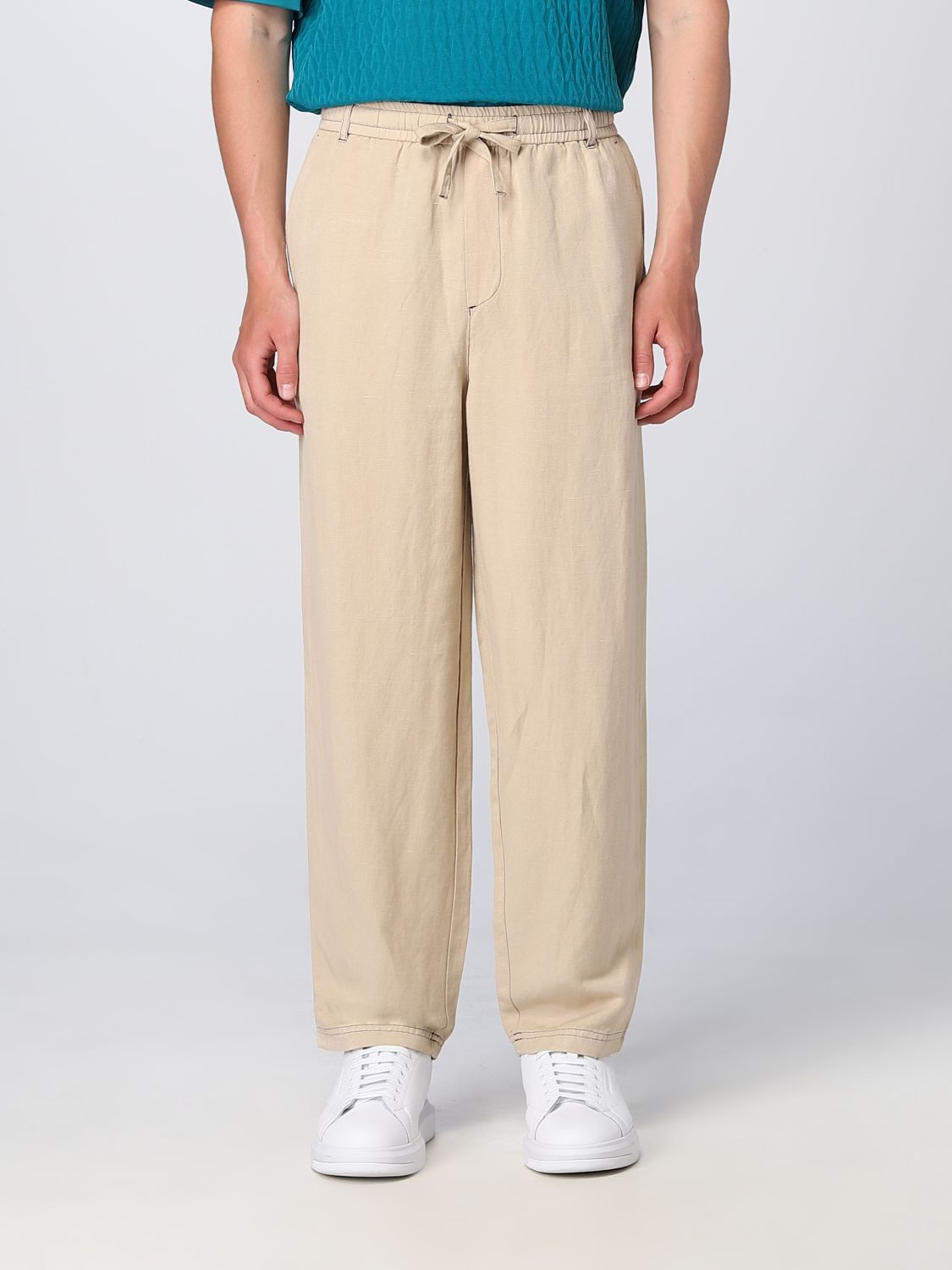 Regular fit stretch cotton twill pants | ARMANI EXCHANGE Man