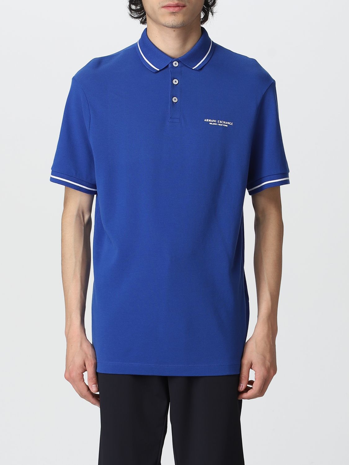 Armani Exchange Polo Shirt  Men Color Royal Blue